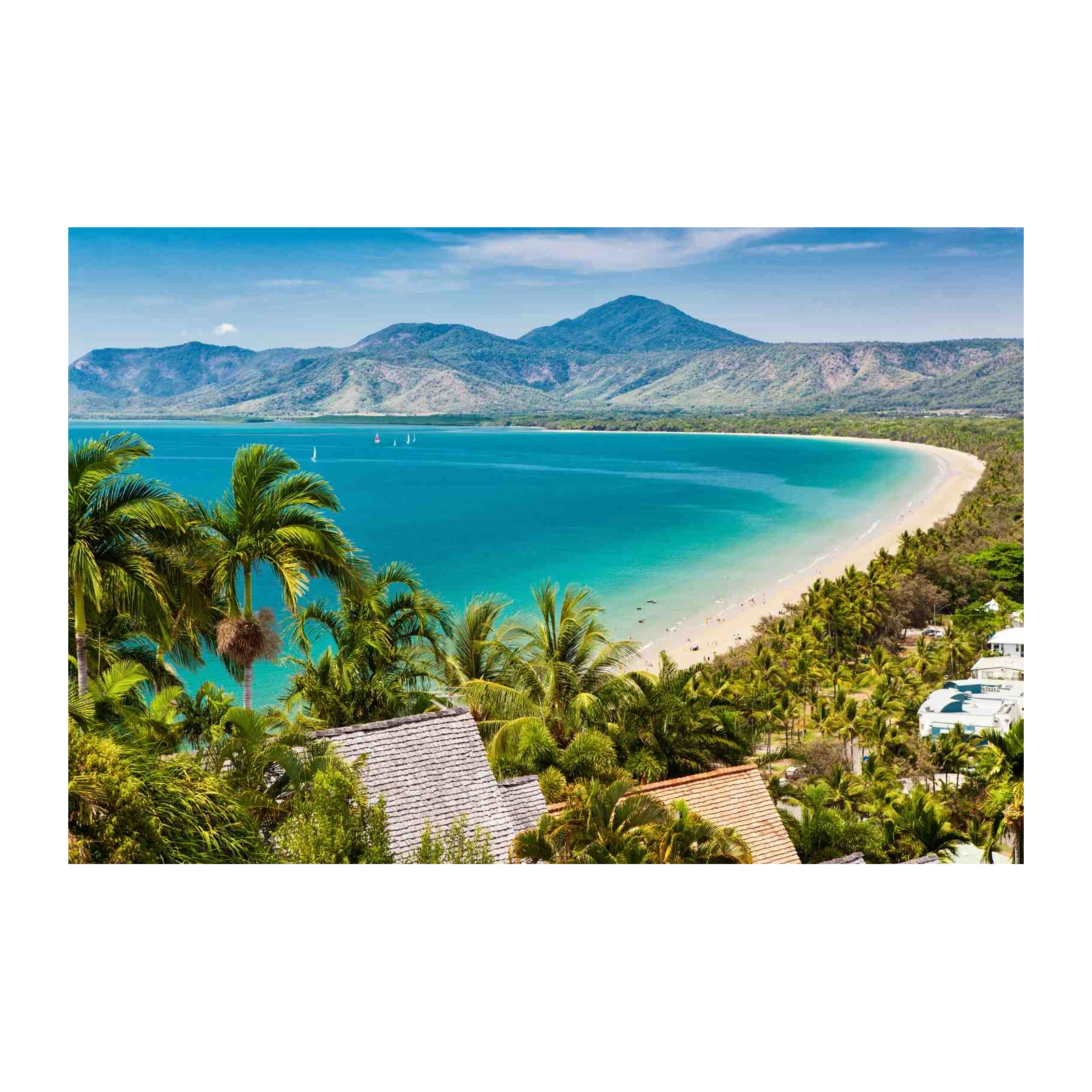 Tropical Beach & Mountains Wall Art