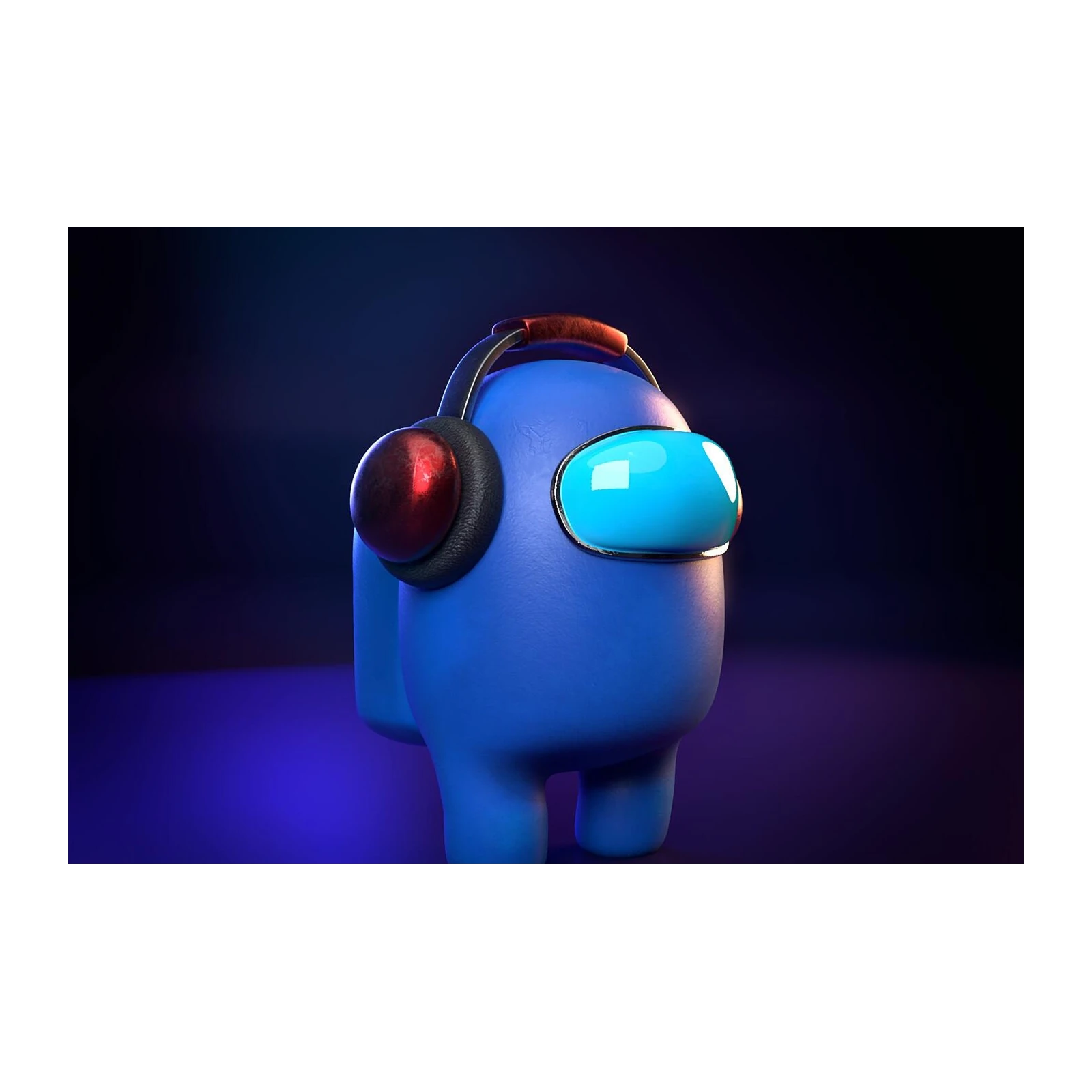 Blue Gamer Crewmate Headphones Wall Art