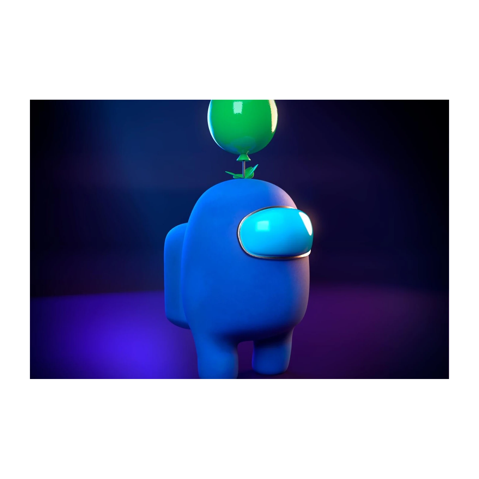 Cute Blue Astronaut Balloon Wall Art