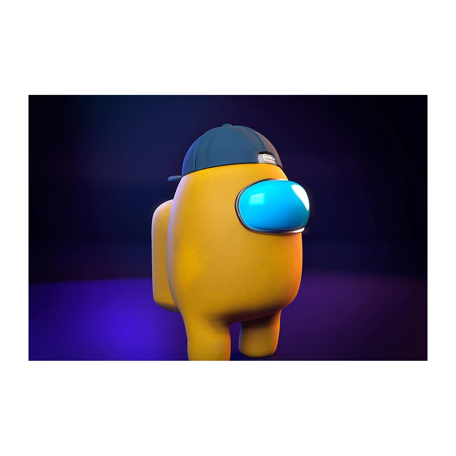 Cool Yellow Crewmate Hat & Visor Wall Art