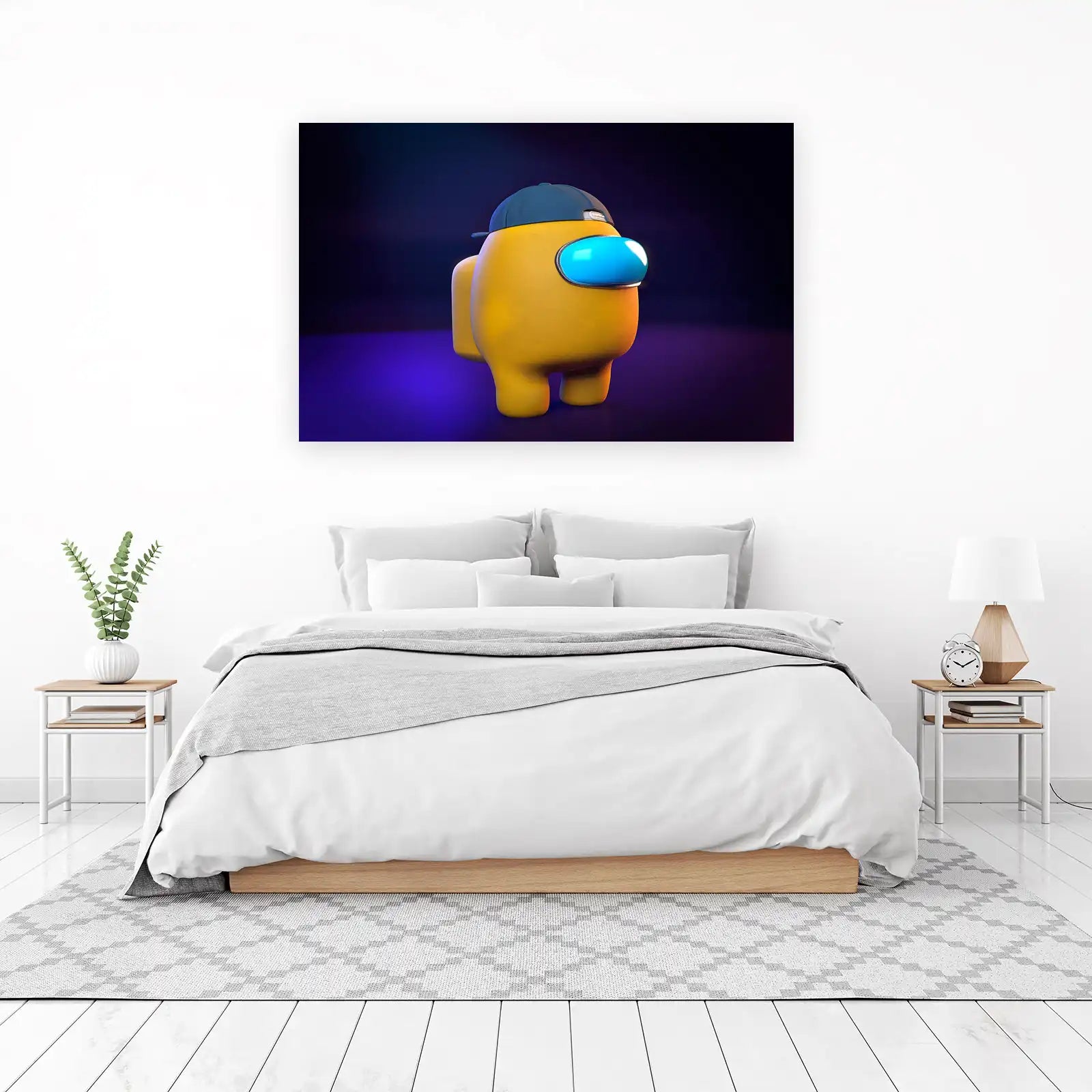 Cool Yellow Crewmate Hat & Visor Wall Art