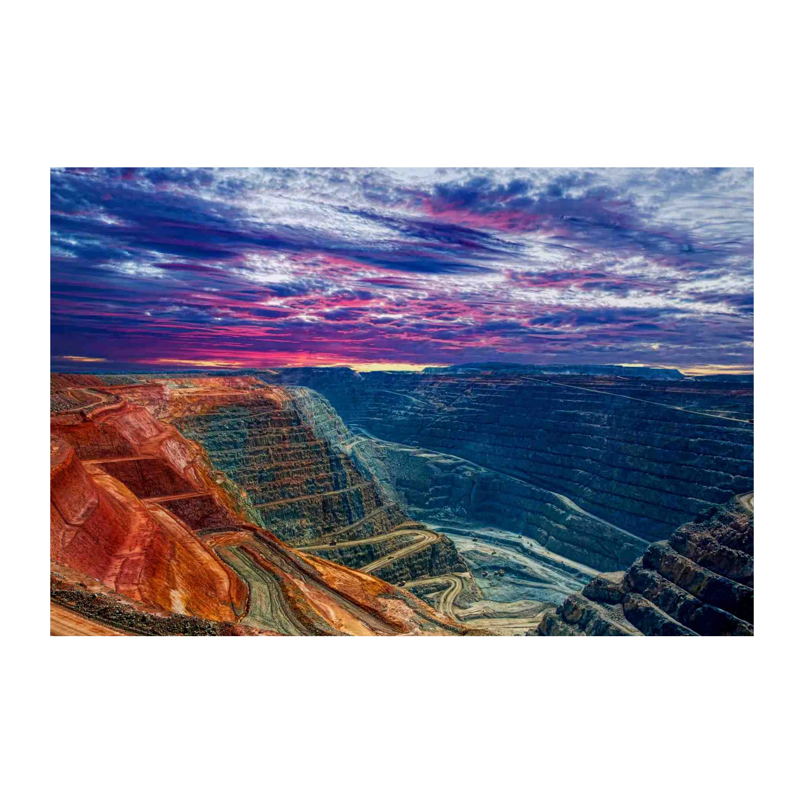 Majestic Open Pit Mine Sunset Wall Art