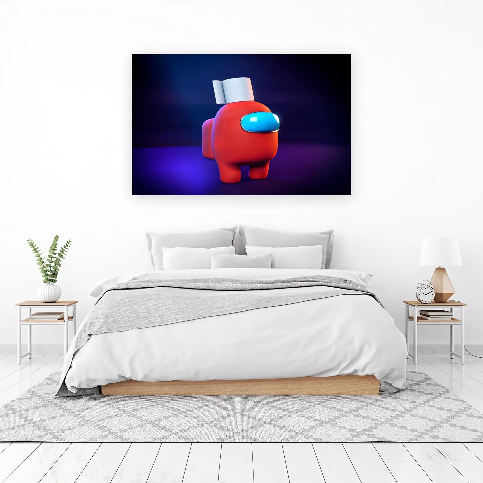 Red Astronaut Toilet Paper Hat Wall Art