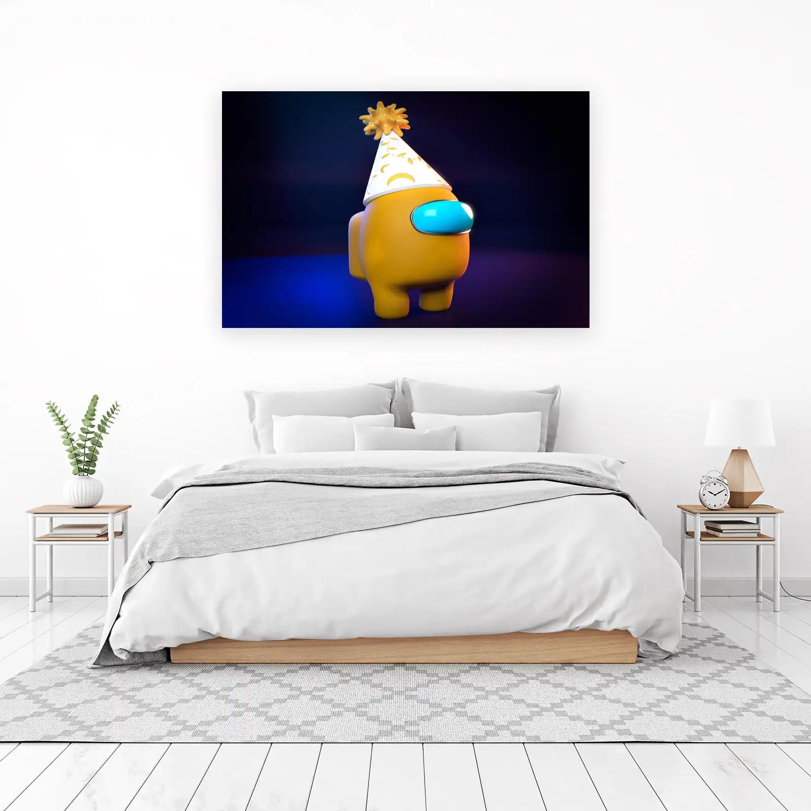 Yellow Among Us Crewmate Party Hat Wall Art