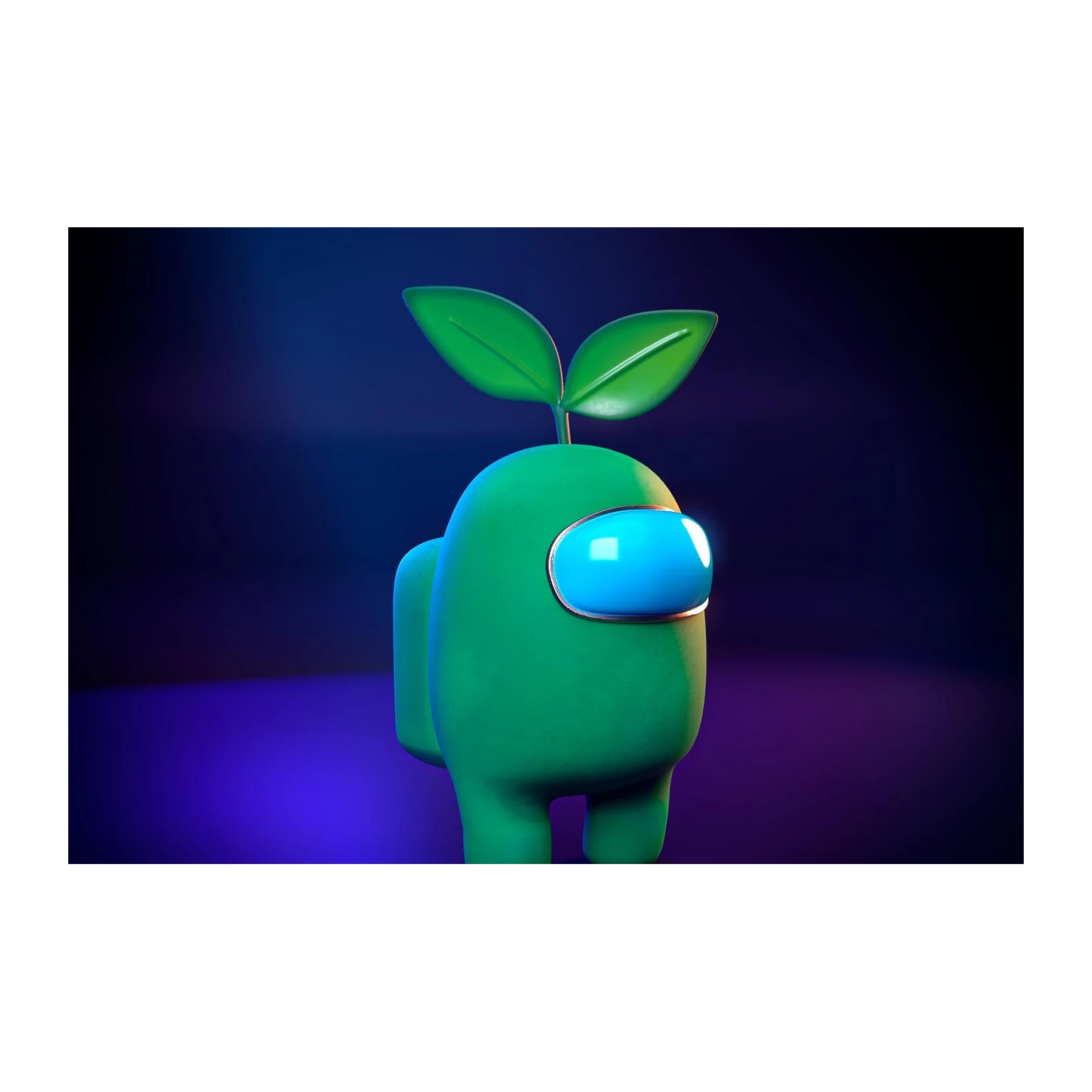 Playful Green Sprout Character Wall Art