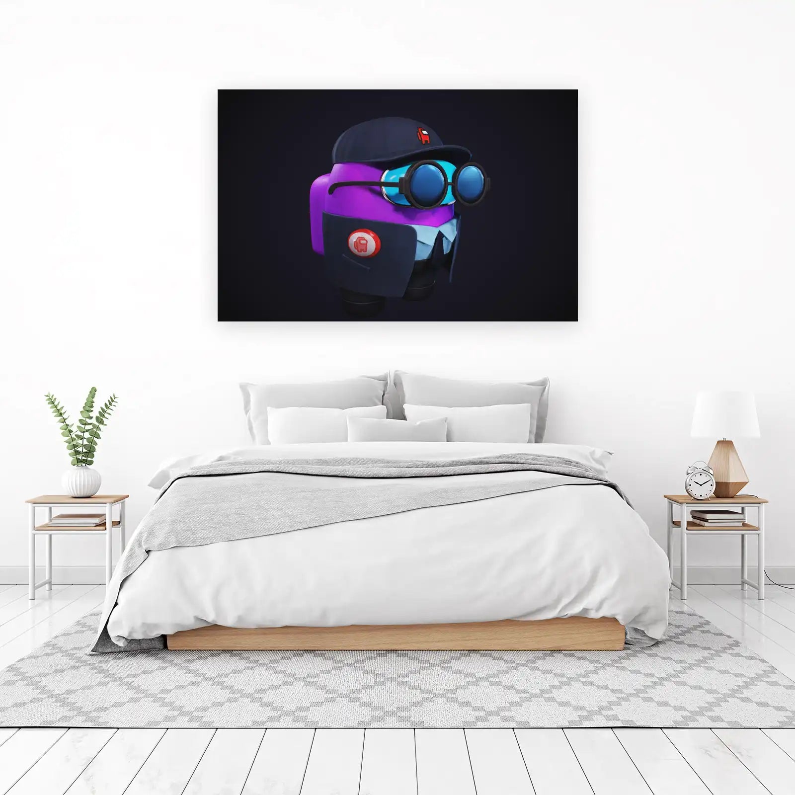 Cool Purple Among Us Character Wall Art