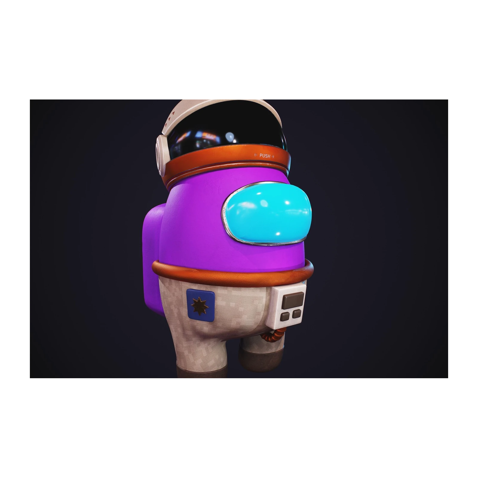 Purple Astronaut Among Us Wall Art