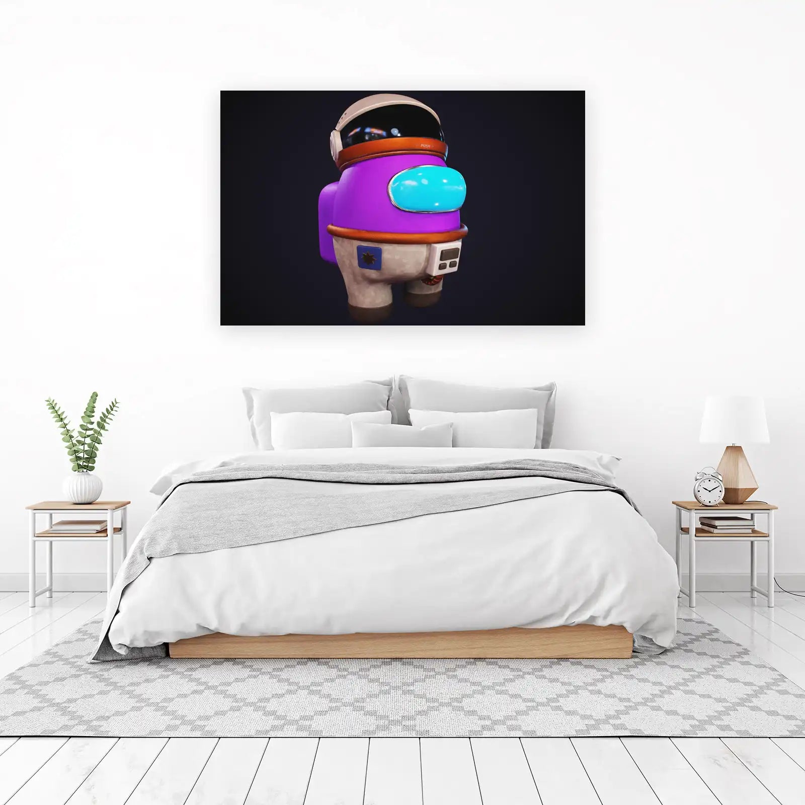 Purple Astronaut Among Us Wall Art