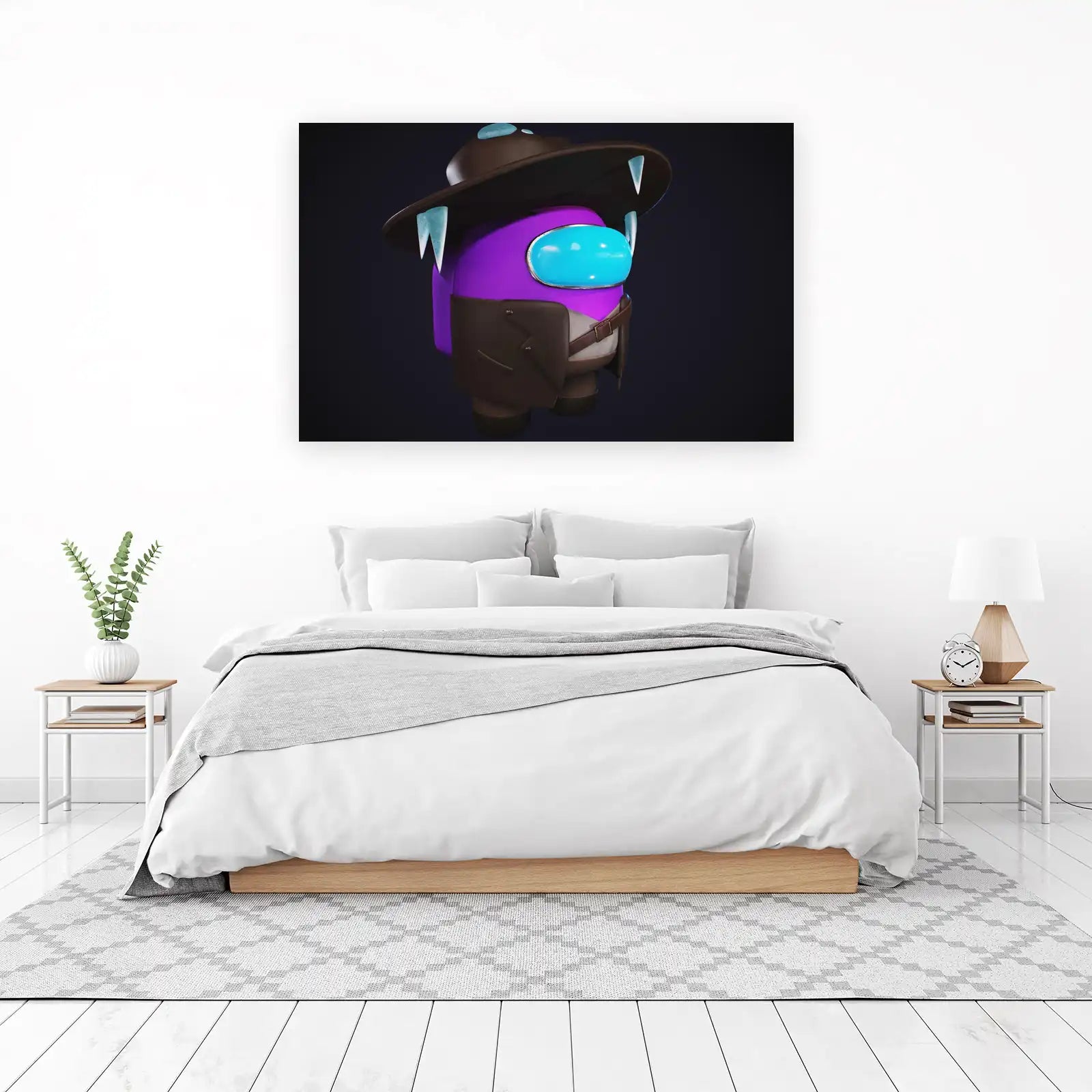 Cool Purple Cowboy Among Us Wall Art
