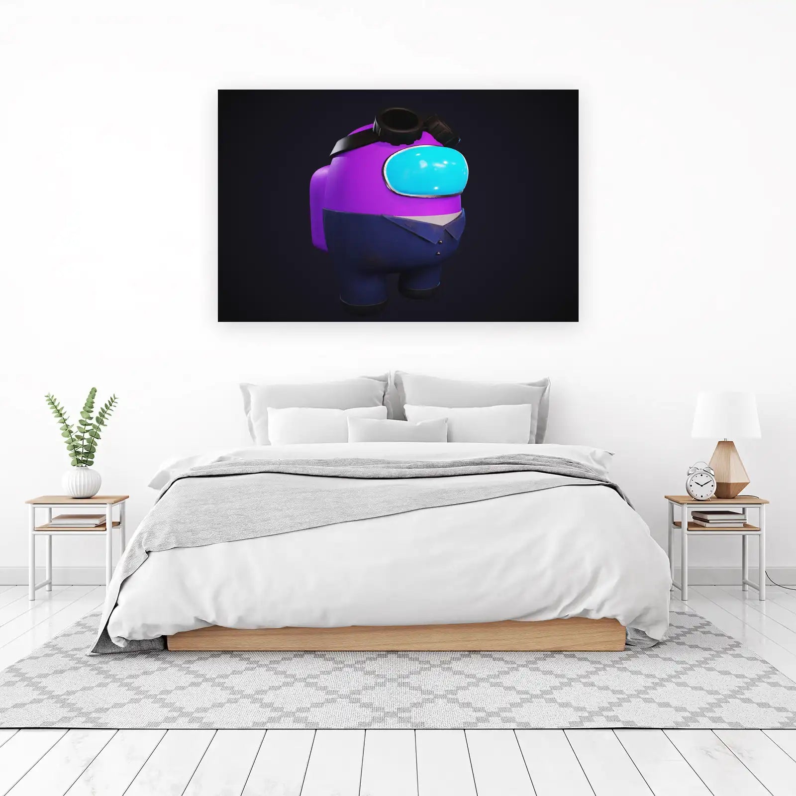 Purple Astronaut Character Wall Art