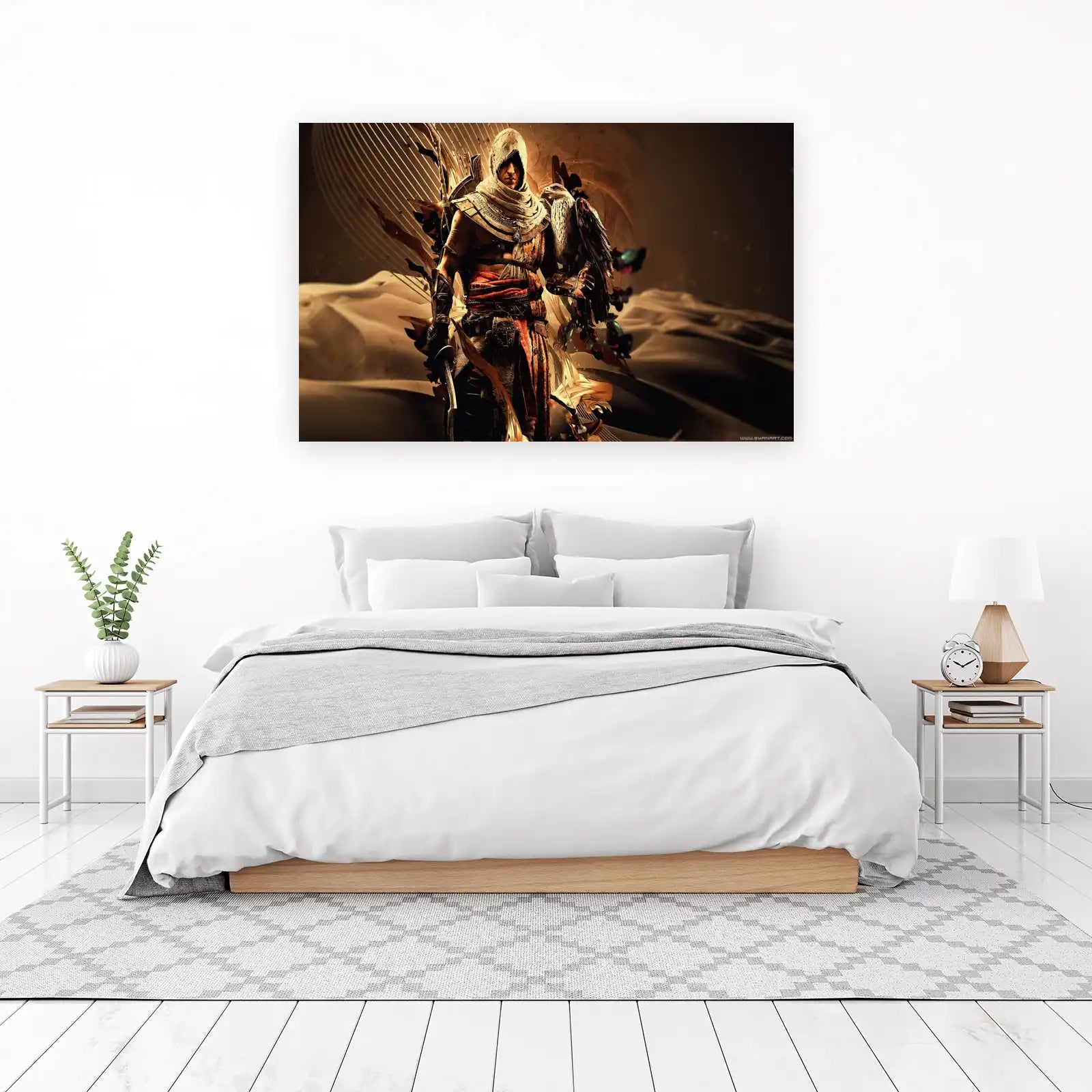 Epic Desert Warrior Falcon Egyptian Wall Art