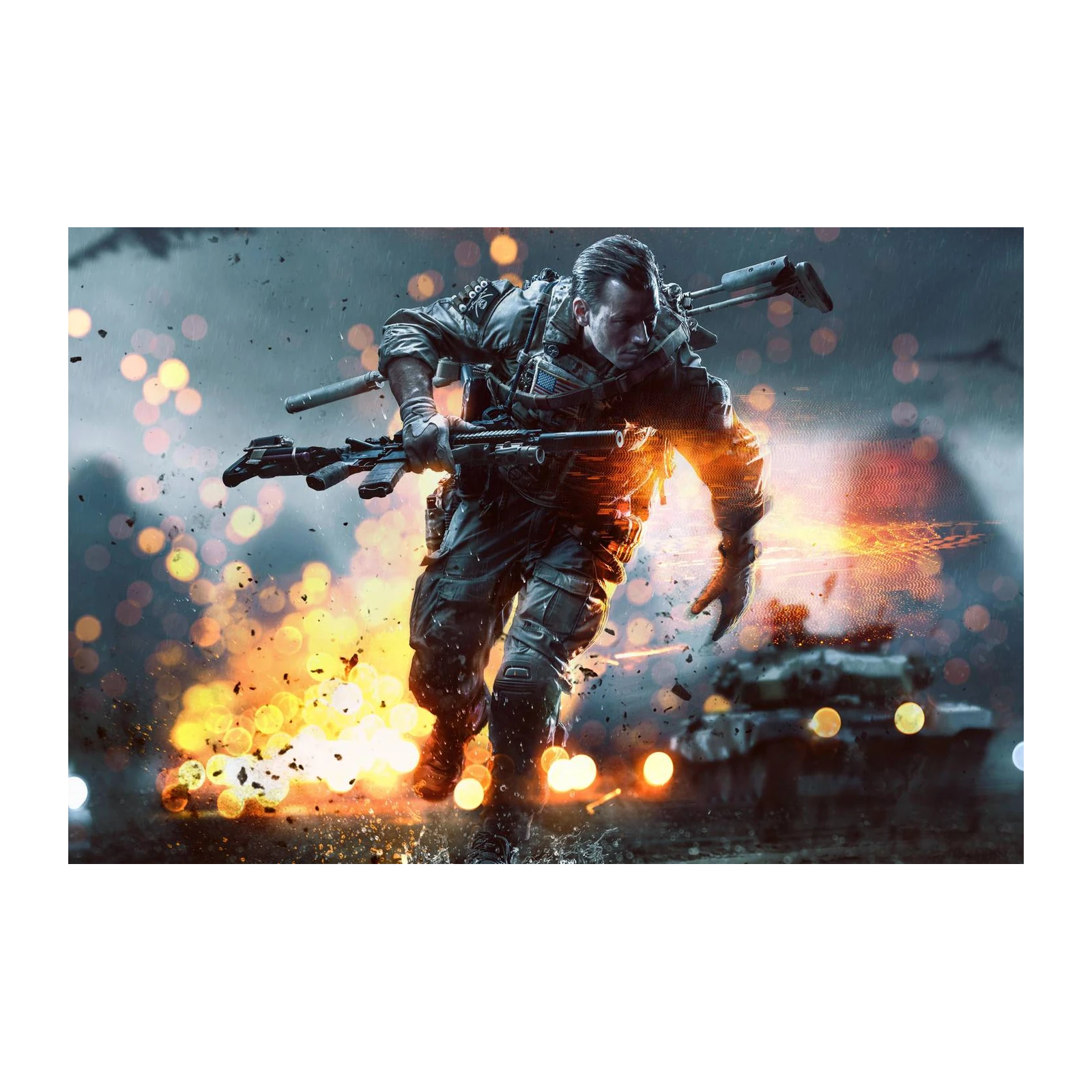 Intense Soldier Action Wall Art