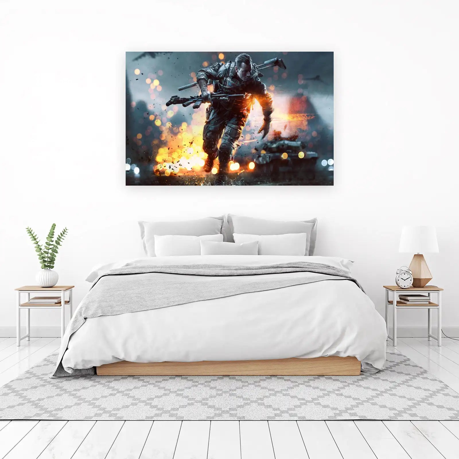 Intense Soldier Action Wall Art
