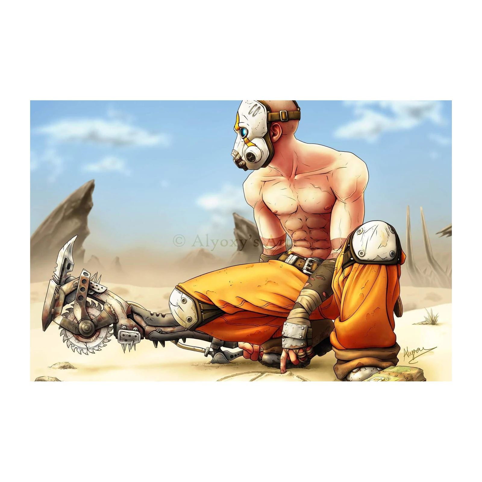 Borderlands Psycho Masked Warrior Wall Art
