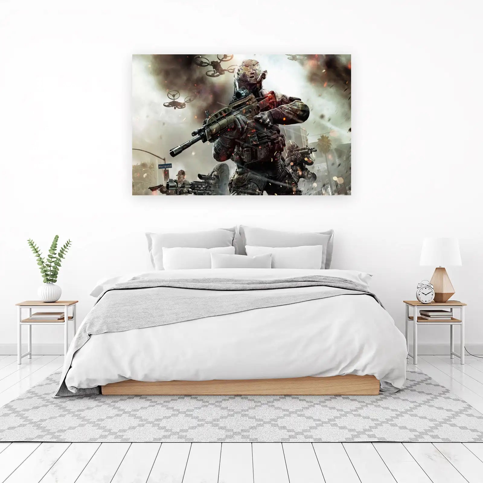 Modern Warfare Soldier Drone Attack Wall Art