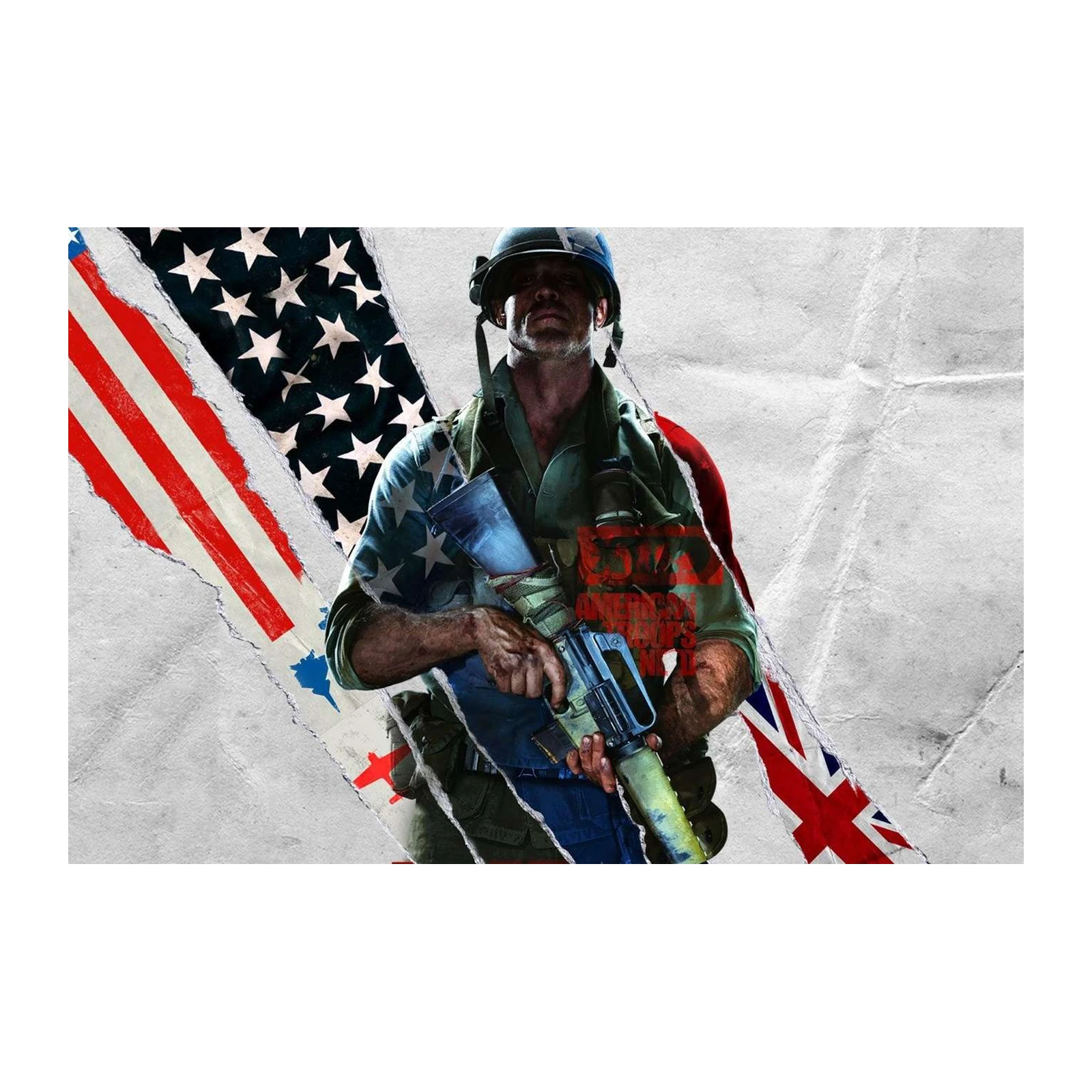 Patriotic Soldier "USA & UK" Wall Art