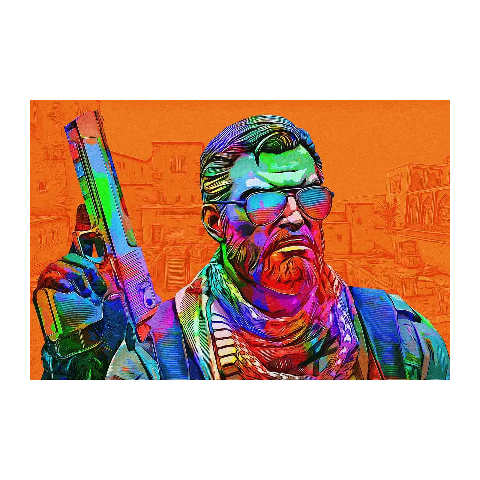 Vibrant CS:GO Desert Funk Wall Art