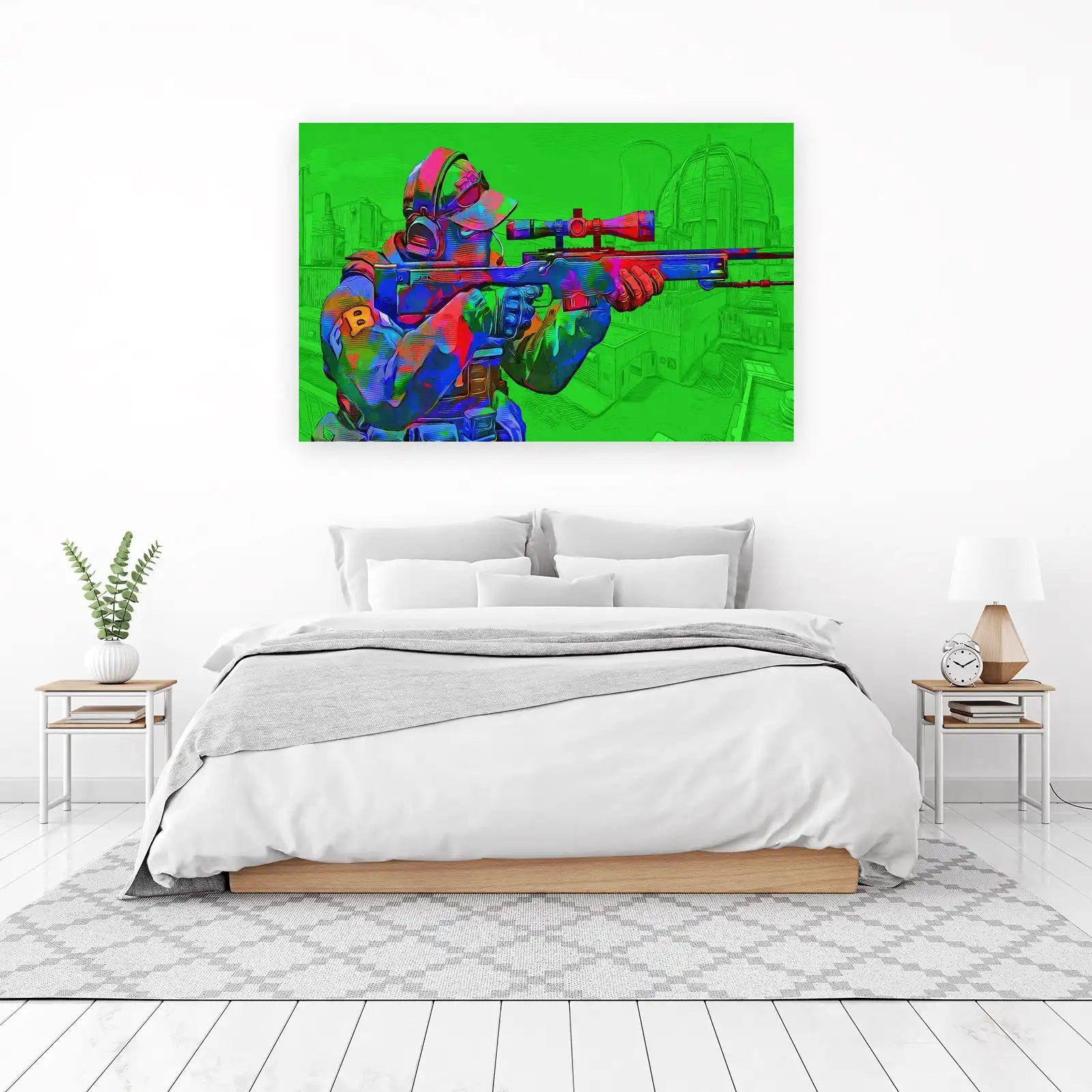 Vibrant Sniper Gamer Art Wall Art