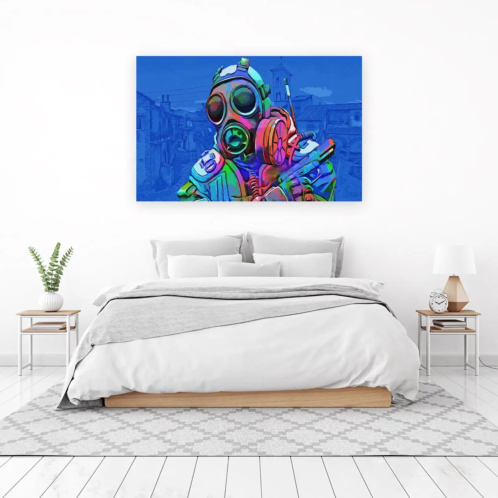 Cyberpunk Gas Mask Warrior Wall Art
