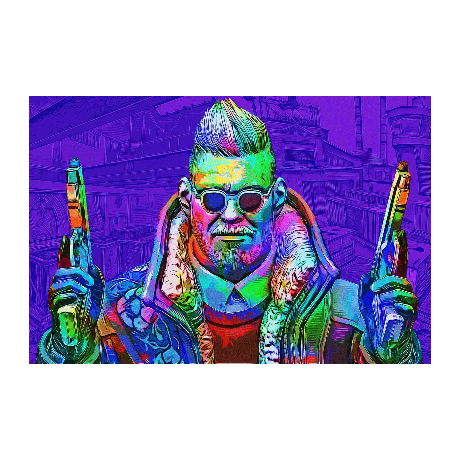 Vibrant Pop Art Character Wall Art