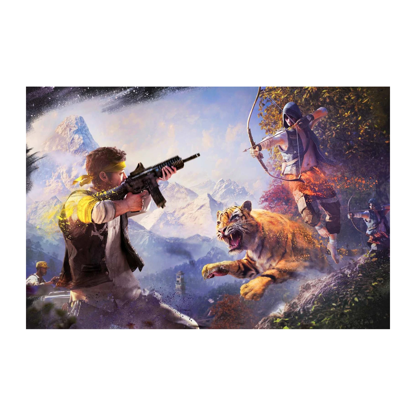 Epic Tiger Hunt Action Scene Wall Art