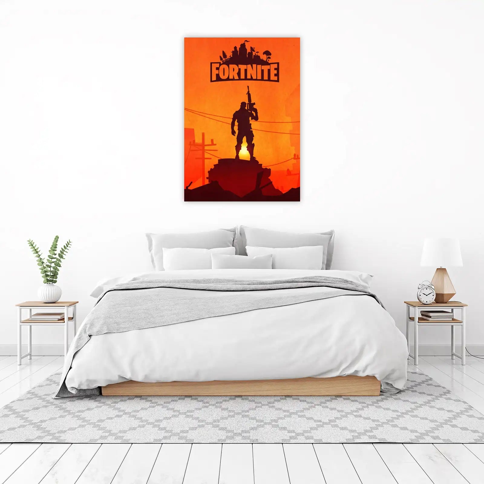 Epic Fortnite Victory Silhouette Wall Art