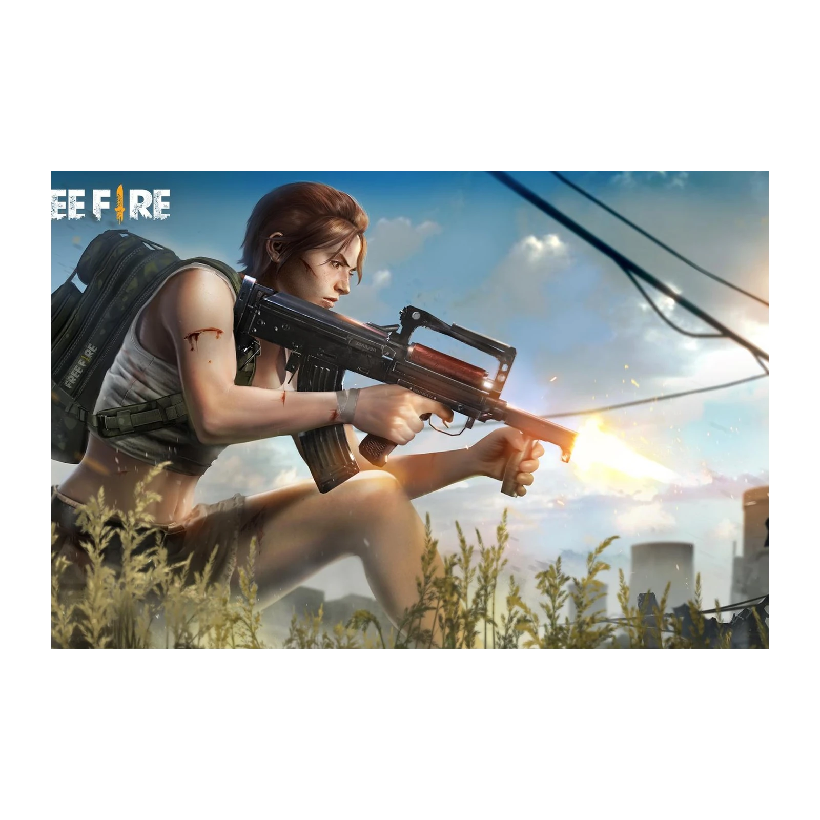 Epic Free Fire Warrior Wall Art - Gaming Decor