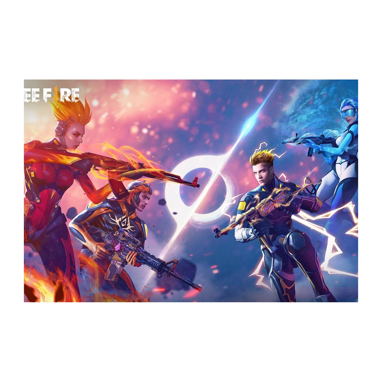Epic Fire & Ice Battle Free Fire Wall Art