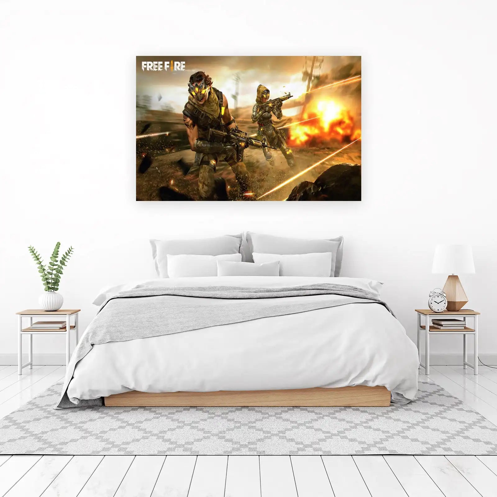 Free Fire Battle Royale Action Wall Art