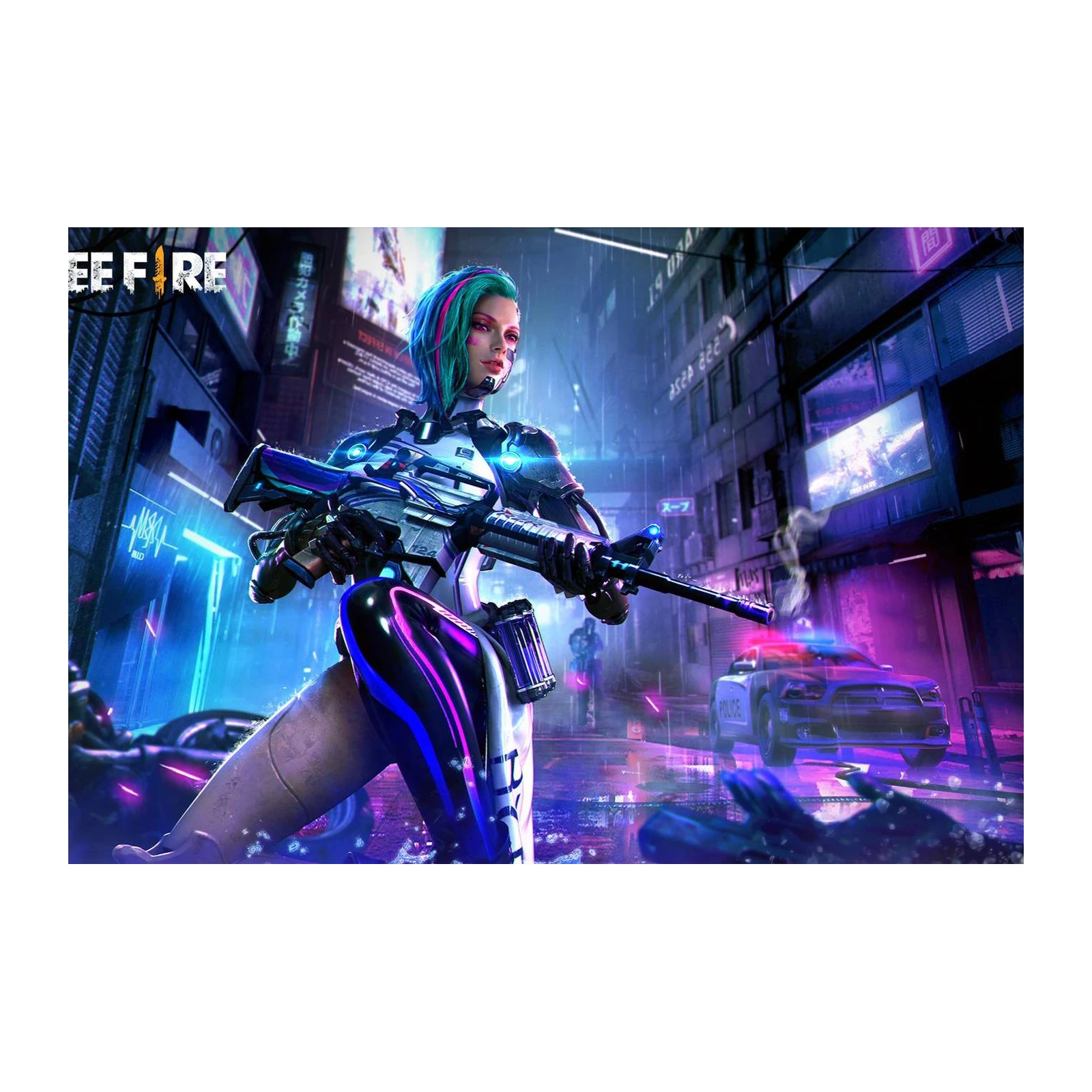 Cyberpunk Warrior Free Fire Wall Art