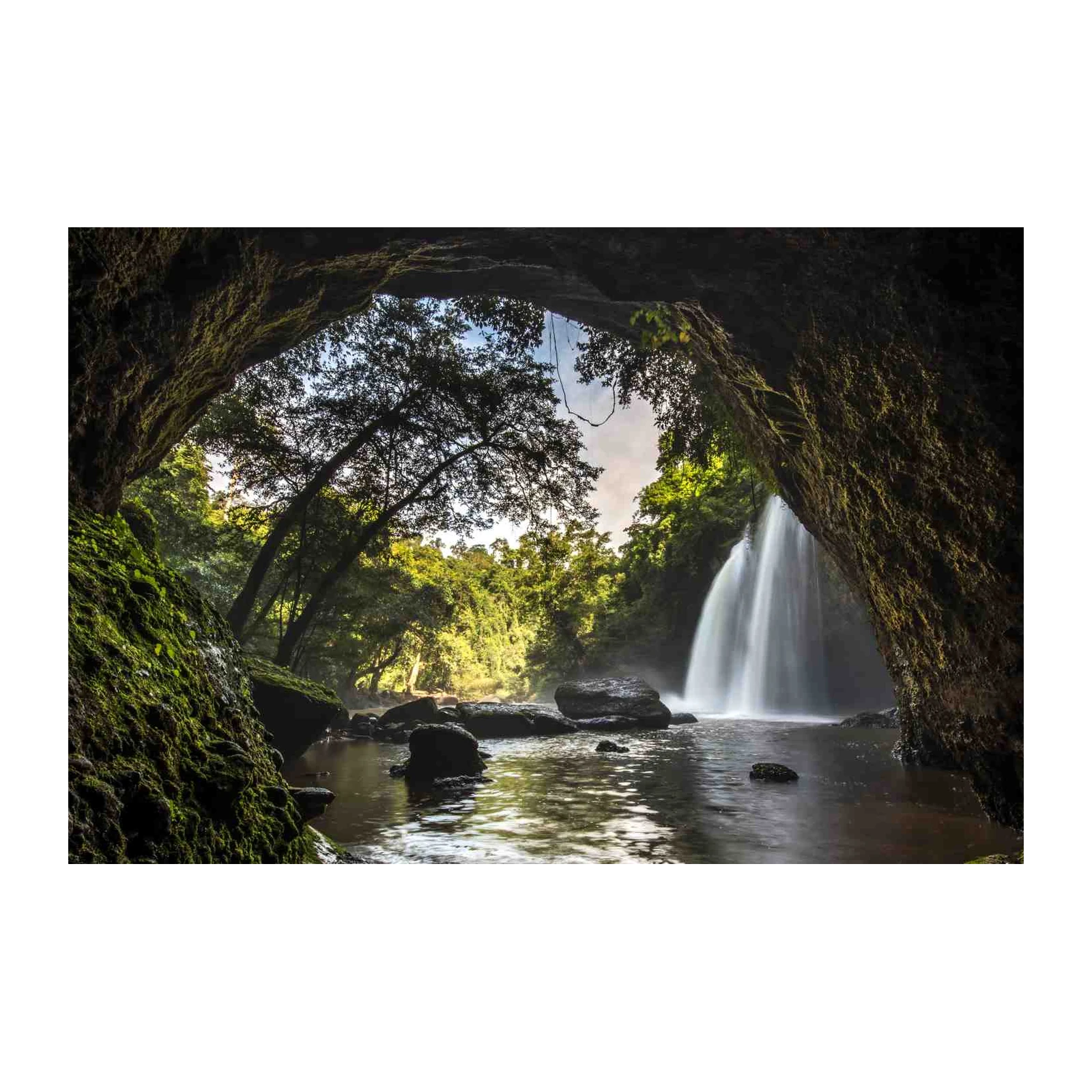 Mystic Cave Waterfall Serenity Wall Art