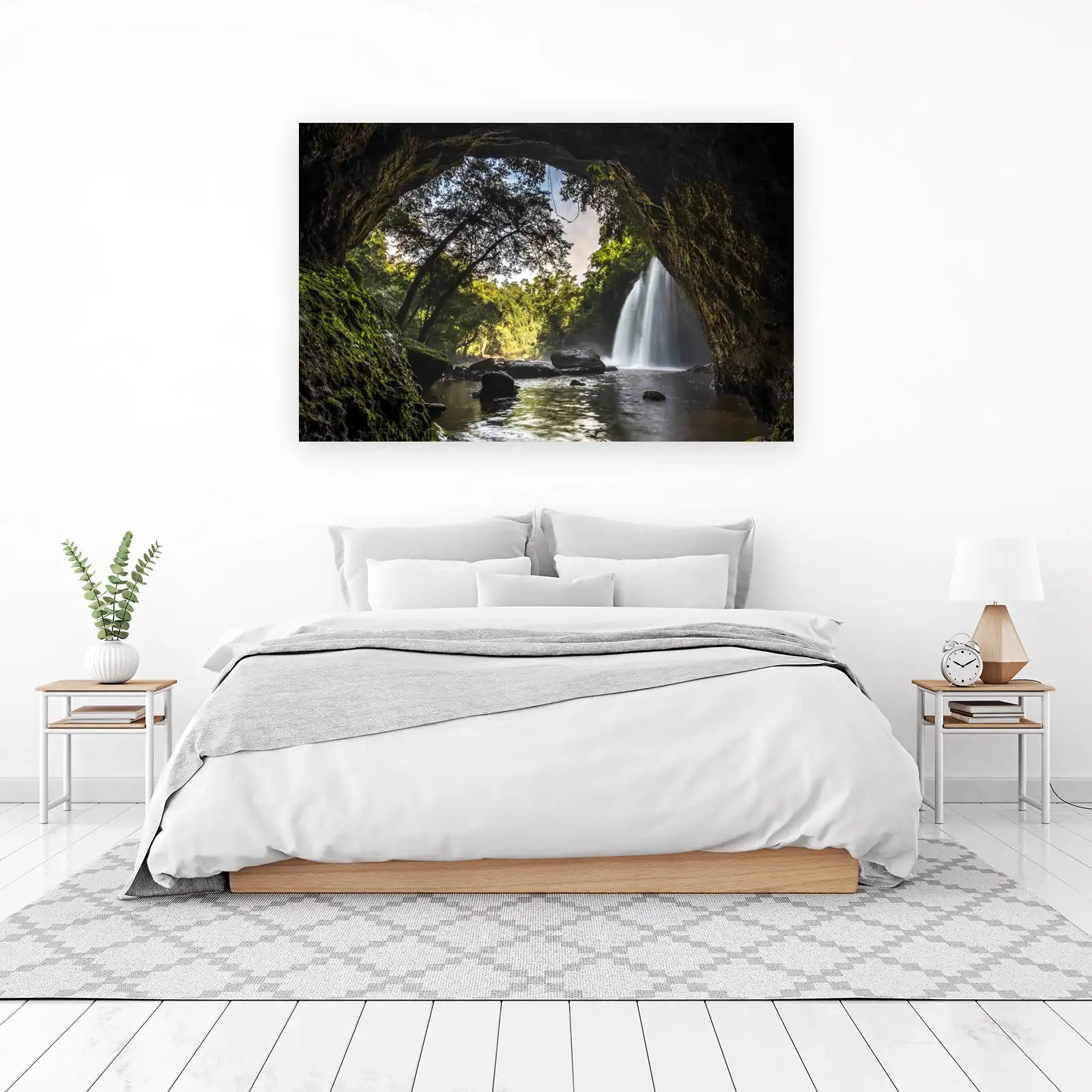 Mystic Cave Waterfall Serenity Wall Art