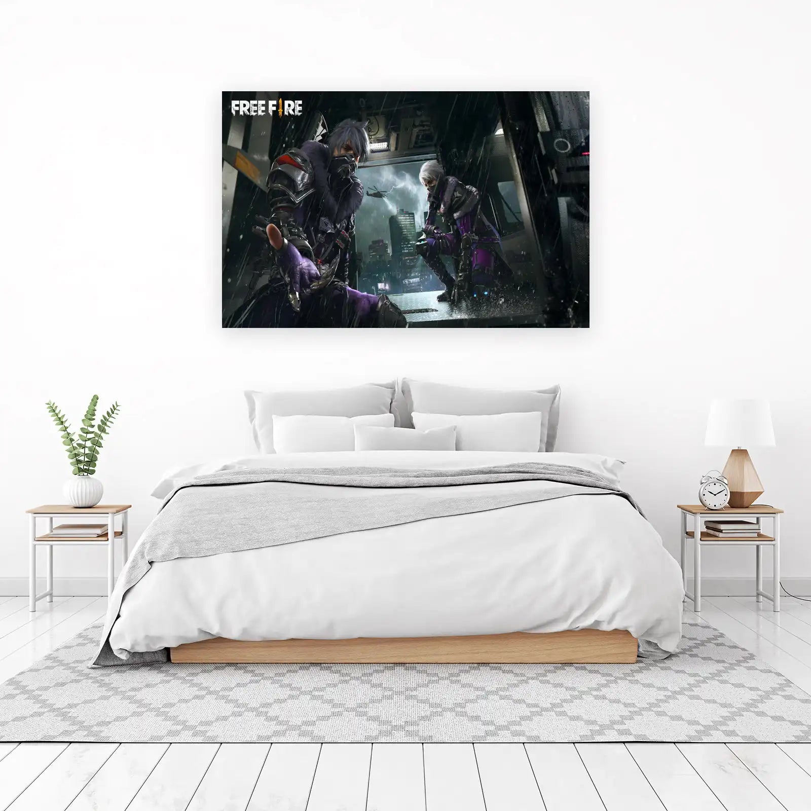 Epic Free Fire Duo Rainy City Wall Art