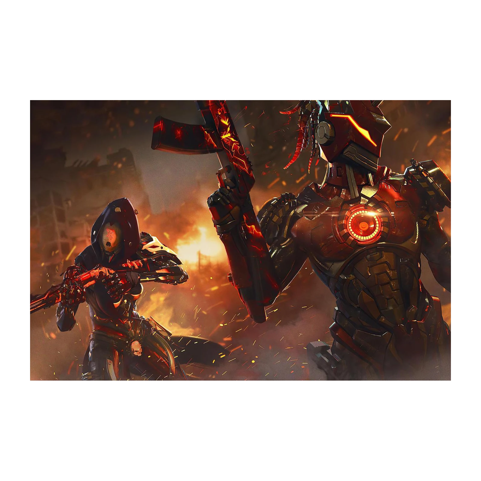 Futuristic Combat Duo Wall Art