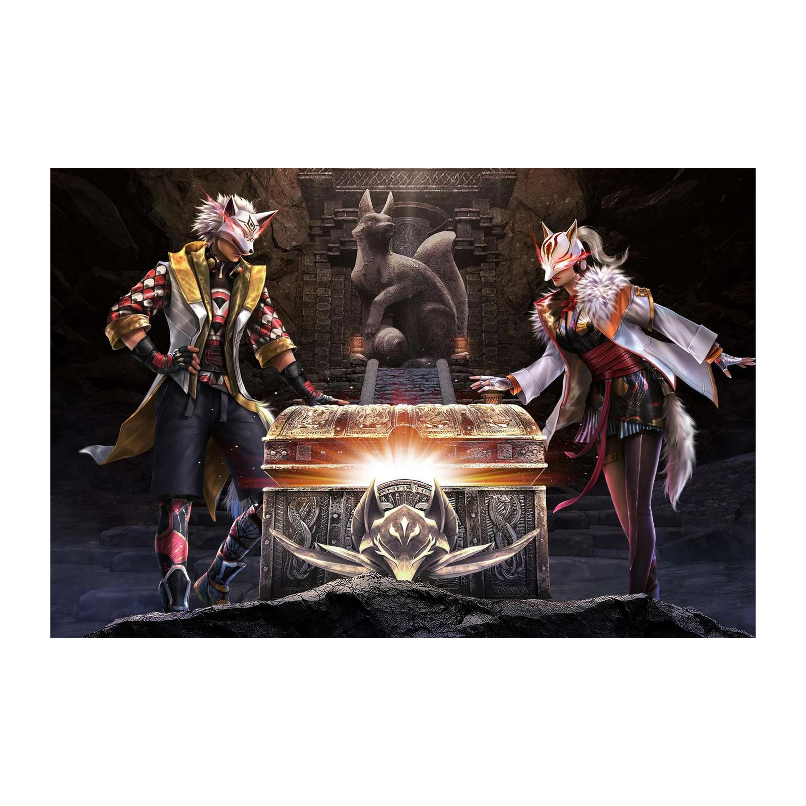 Mystic Fox Warriors Treasure Wall Art