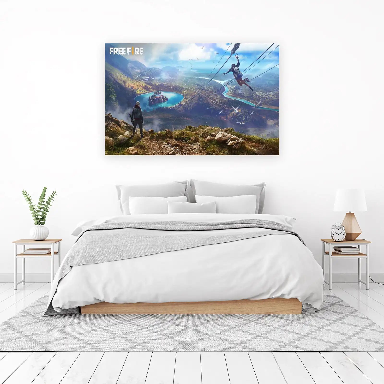 Epic Gaming Landscape Free Fire Wall Art
