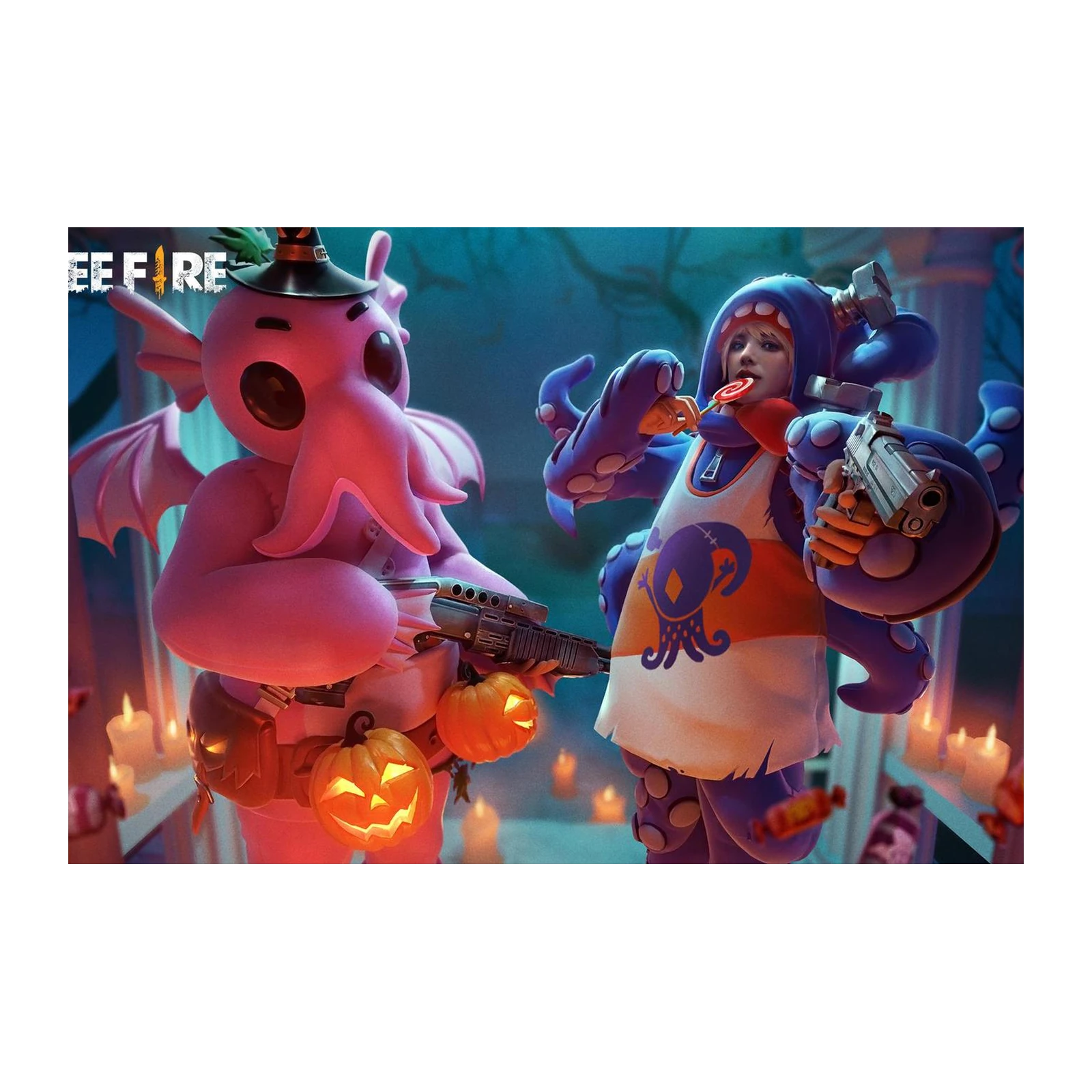 Spooky Free Fire Halloween Duo Wall Art