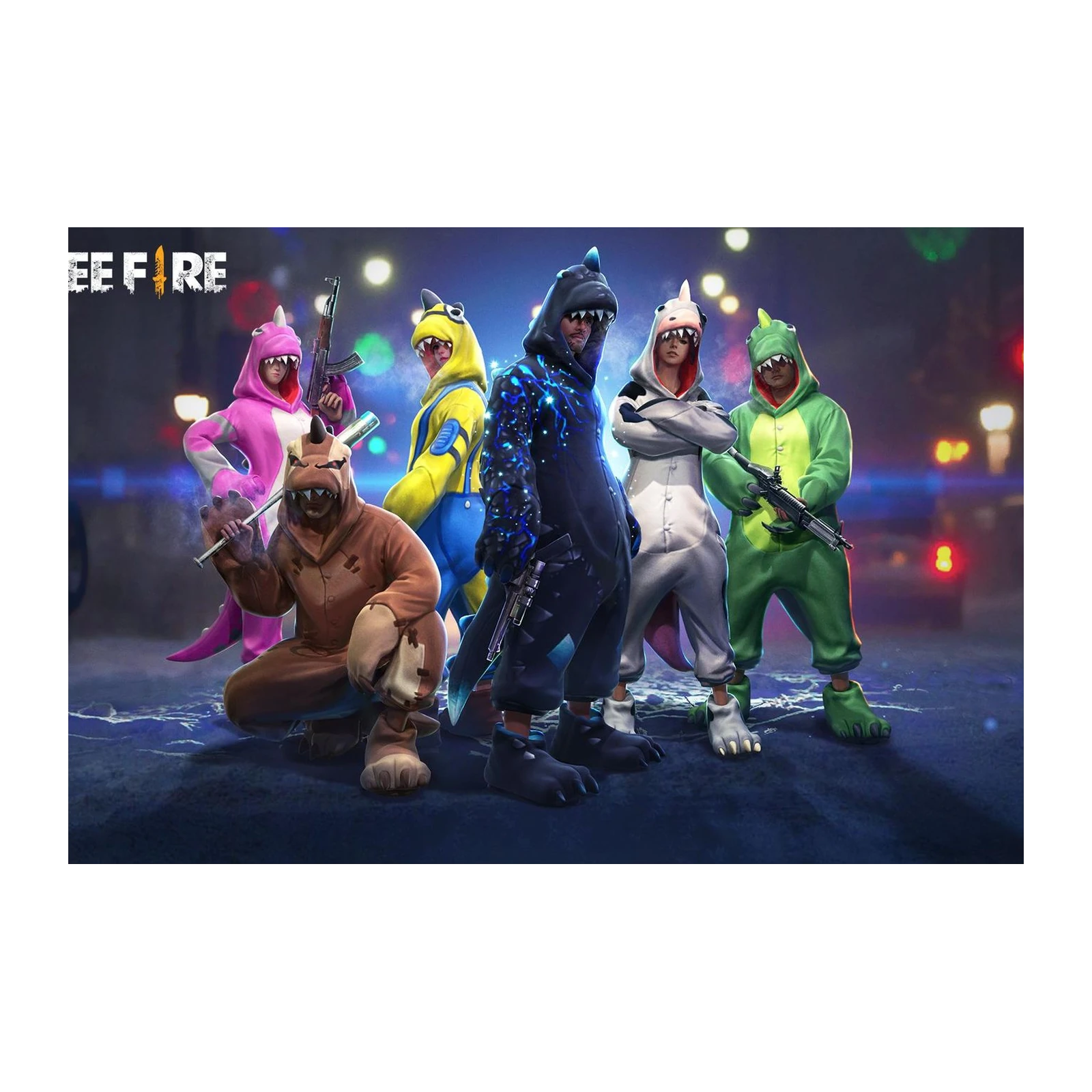 Free Fire Dino Squad Wall Art