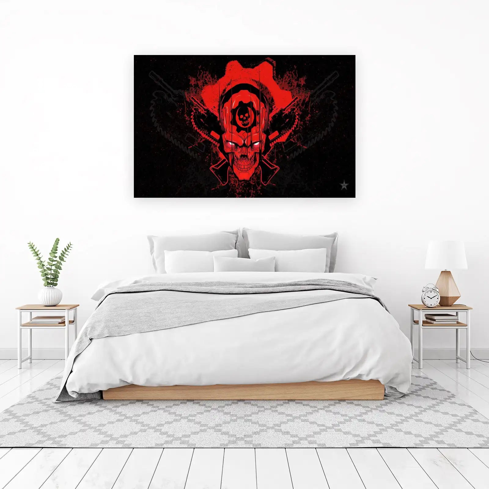 Intense Skull & Chainsaw Fury Wall Art