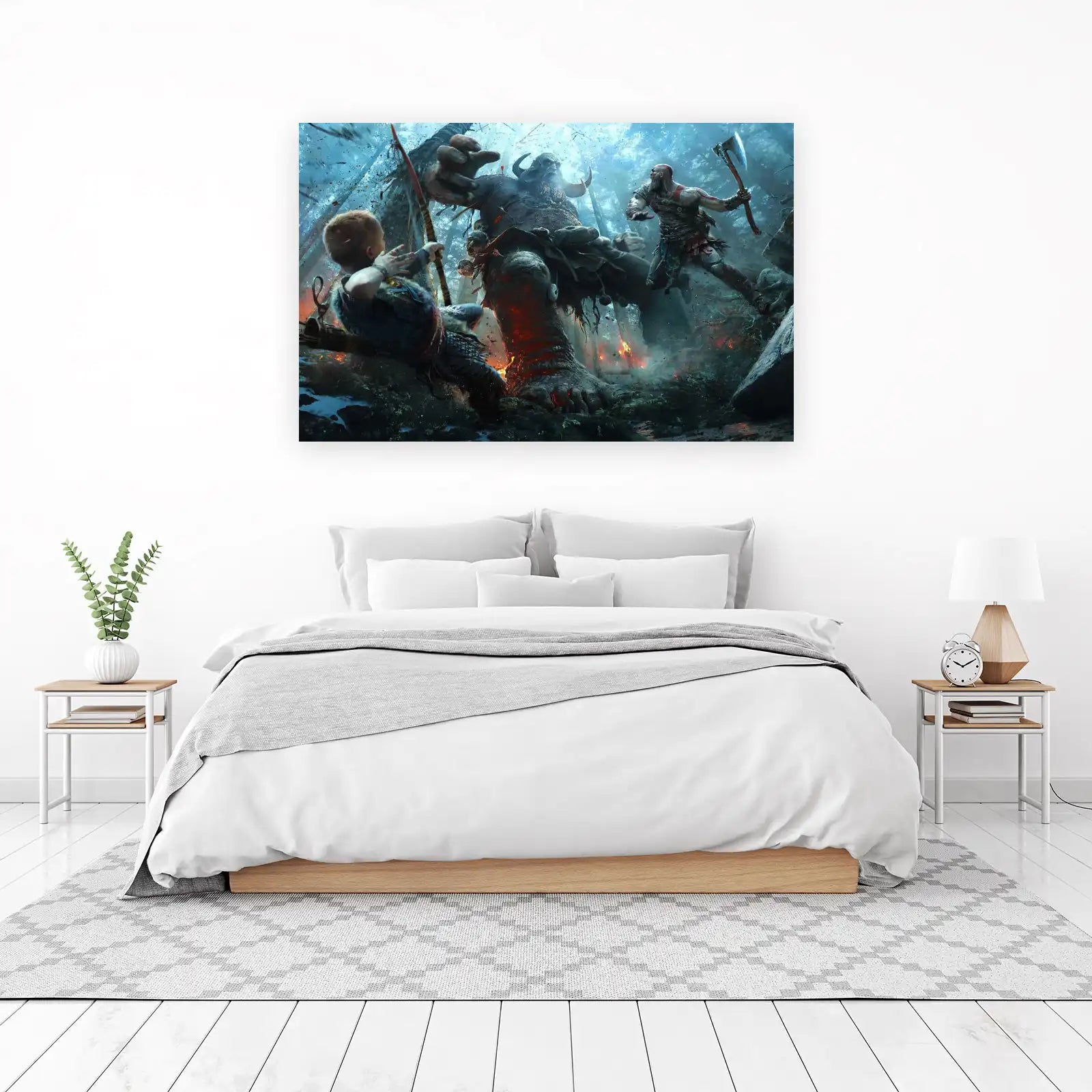 Epic God of War Battle Art Wall Art