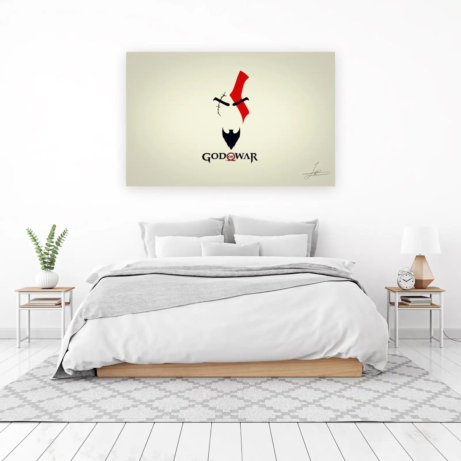 Kratos God of War Minimalist Wall Art