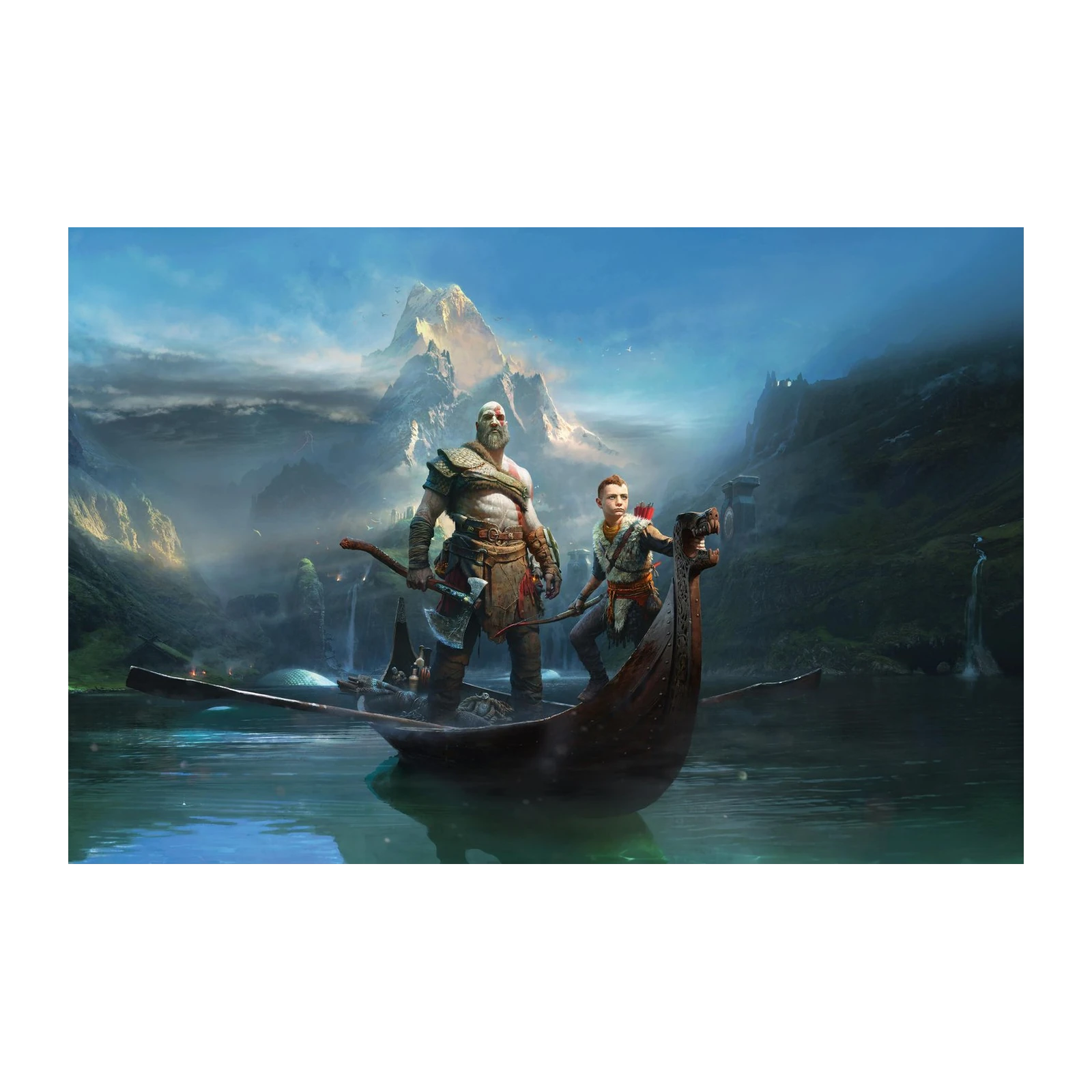 Epic Father & Son Viking Boat Wall Art