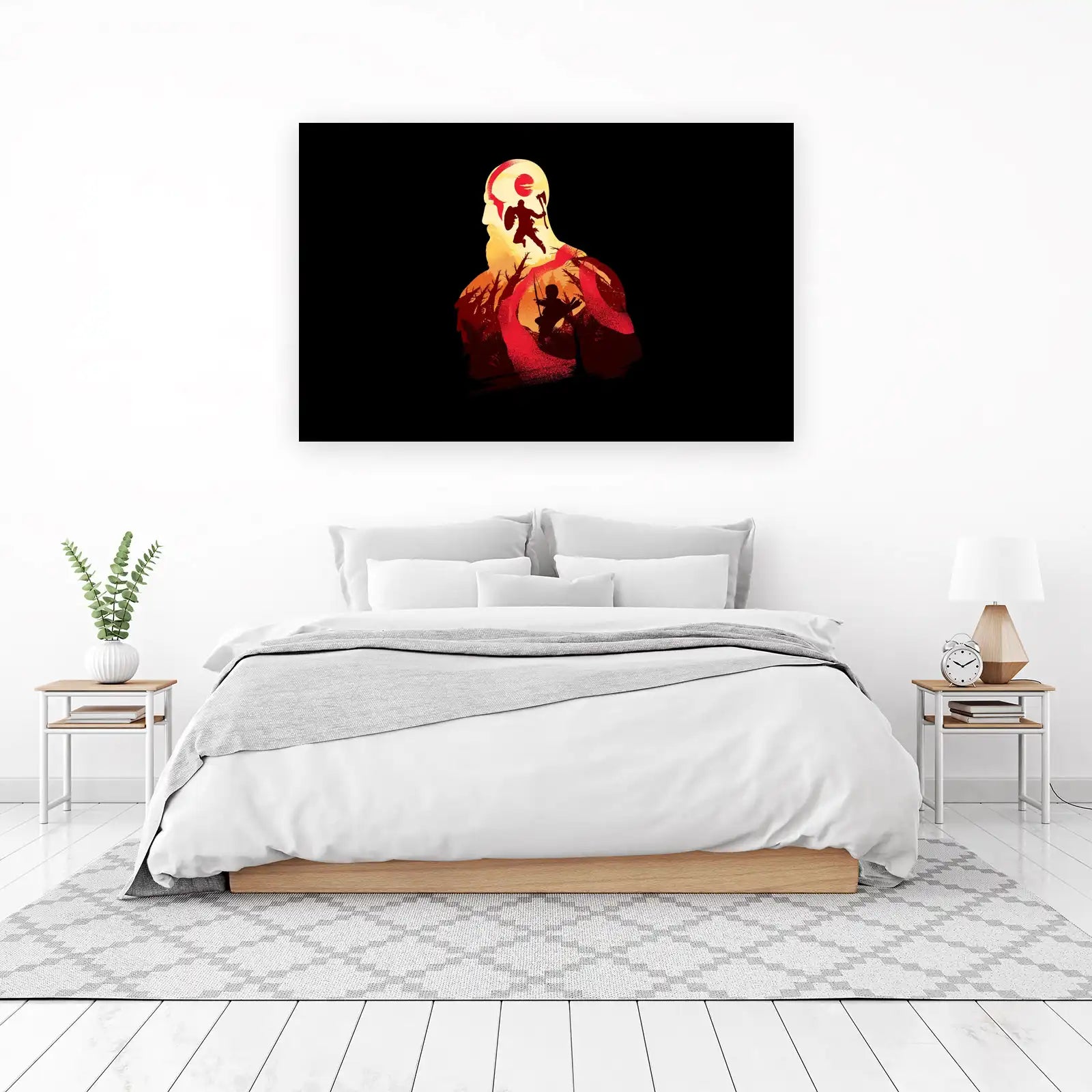 Epic Warrior Silhouette Wall Art