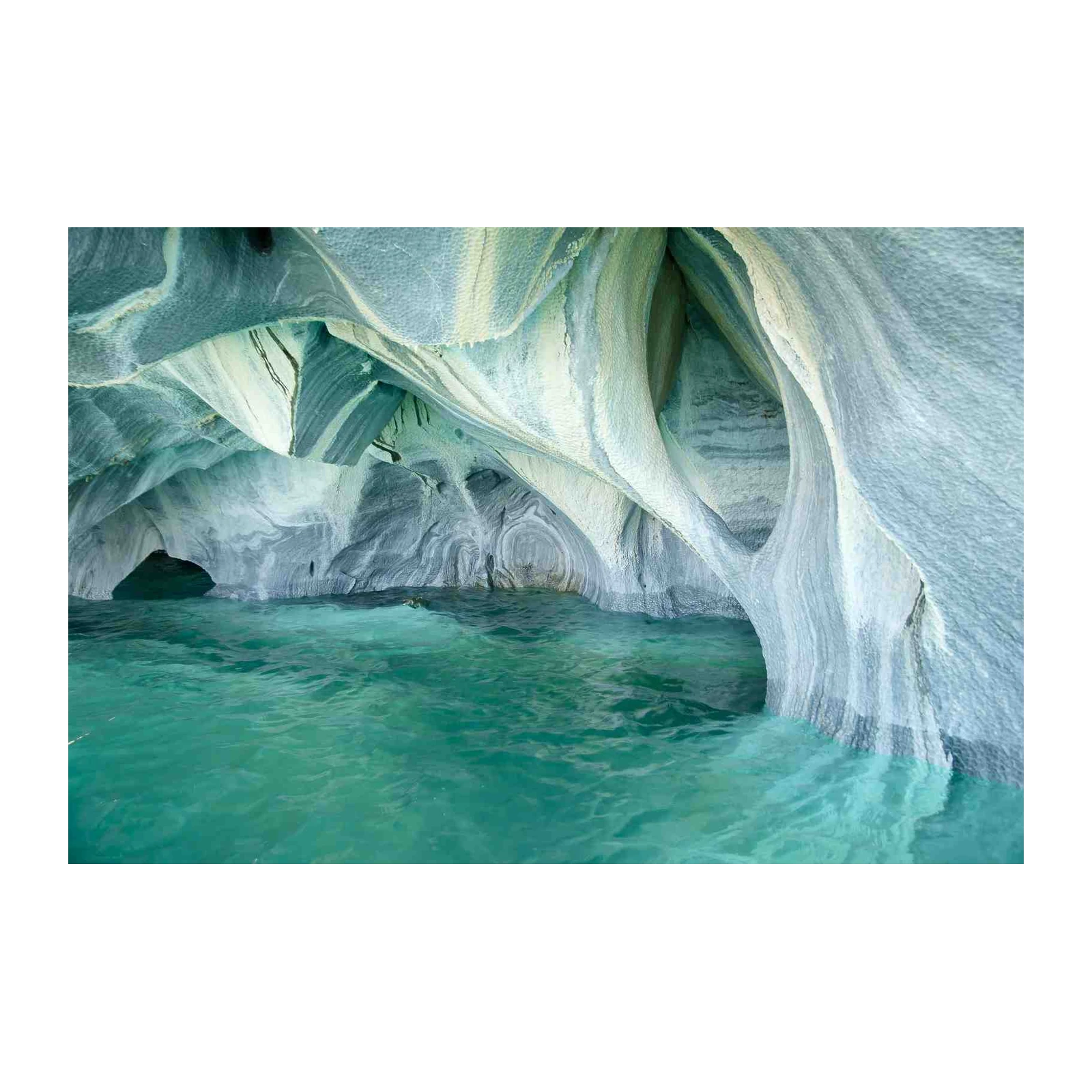 Serene Marble Caves & Turquoise Water Wall Art
