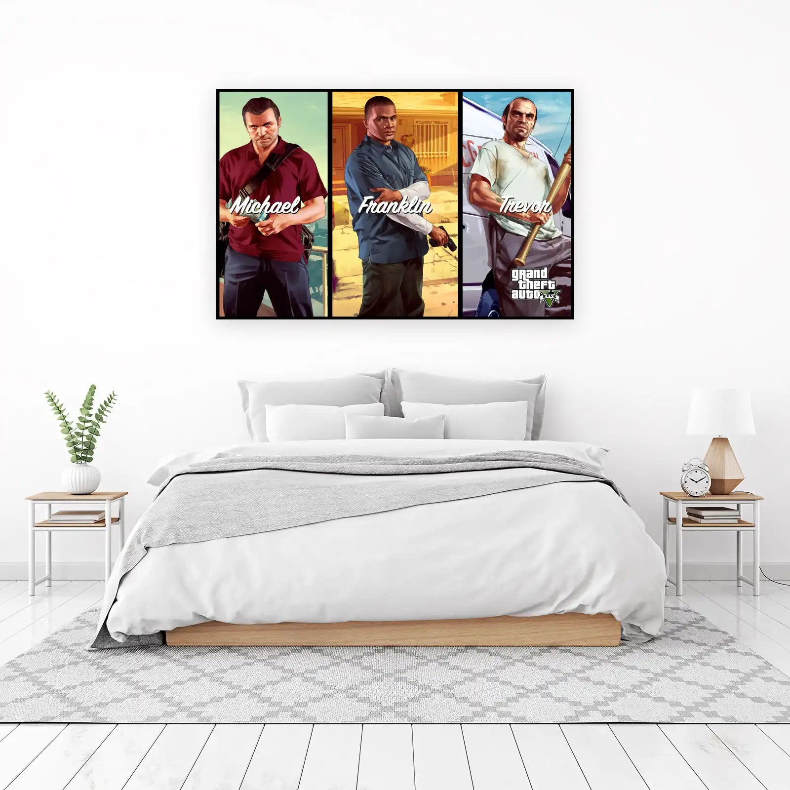 GTA V Michael Franklin Trevor Wall Art