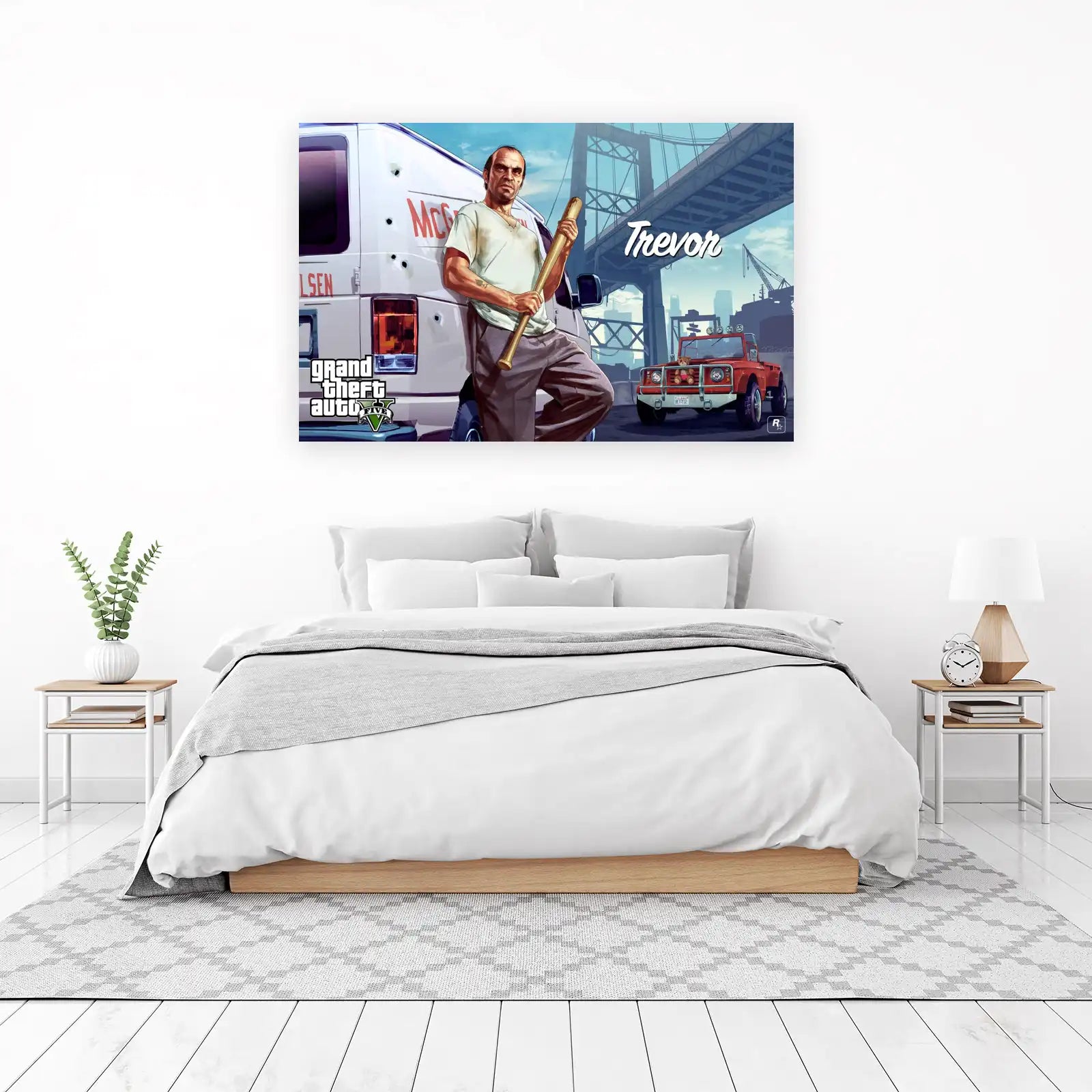 Trevor GTA V Character Baseball Bat Wall Art