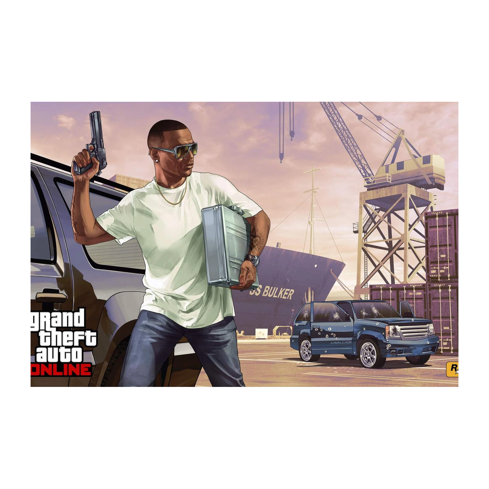 Grand Theft Auto Action Scene Wall Art