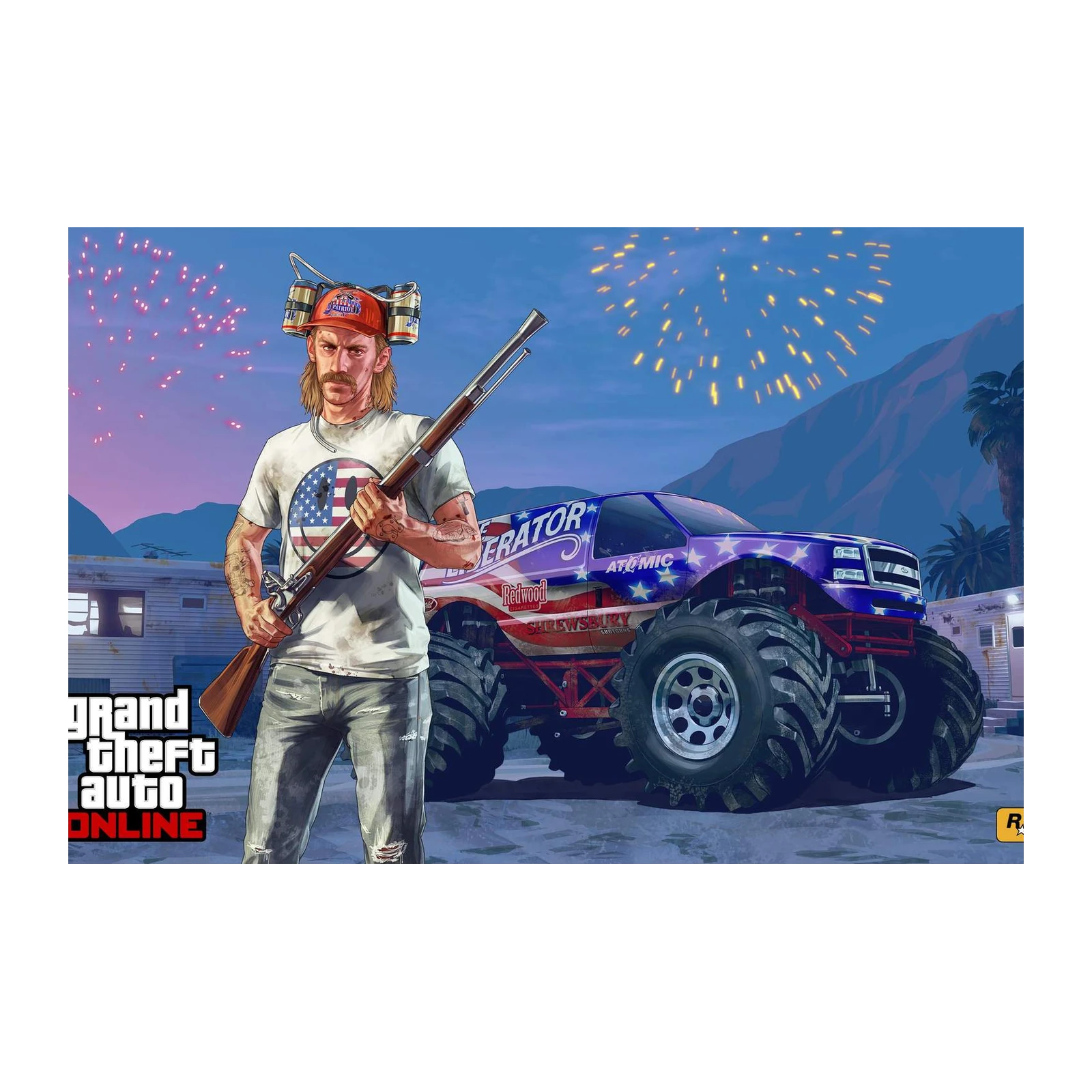 Patriotic Monster Truck & Gunner Wall Art