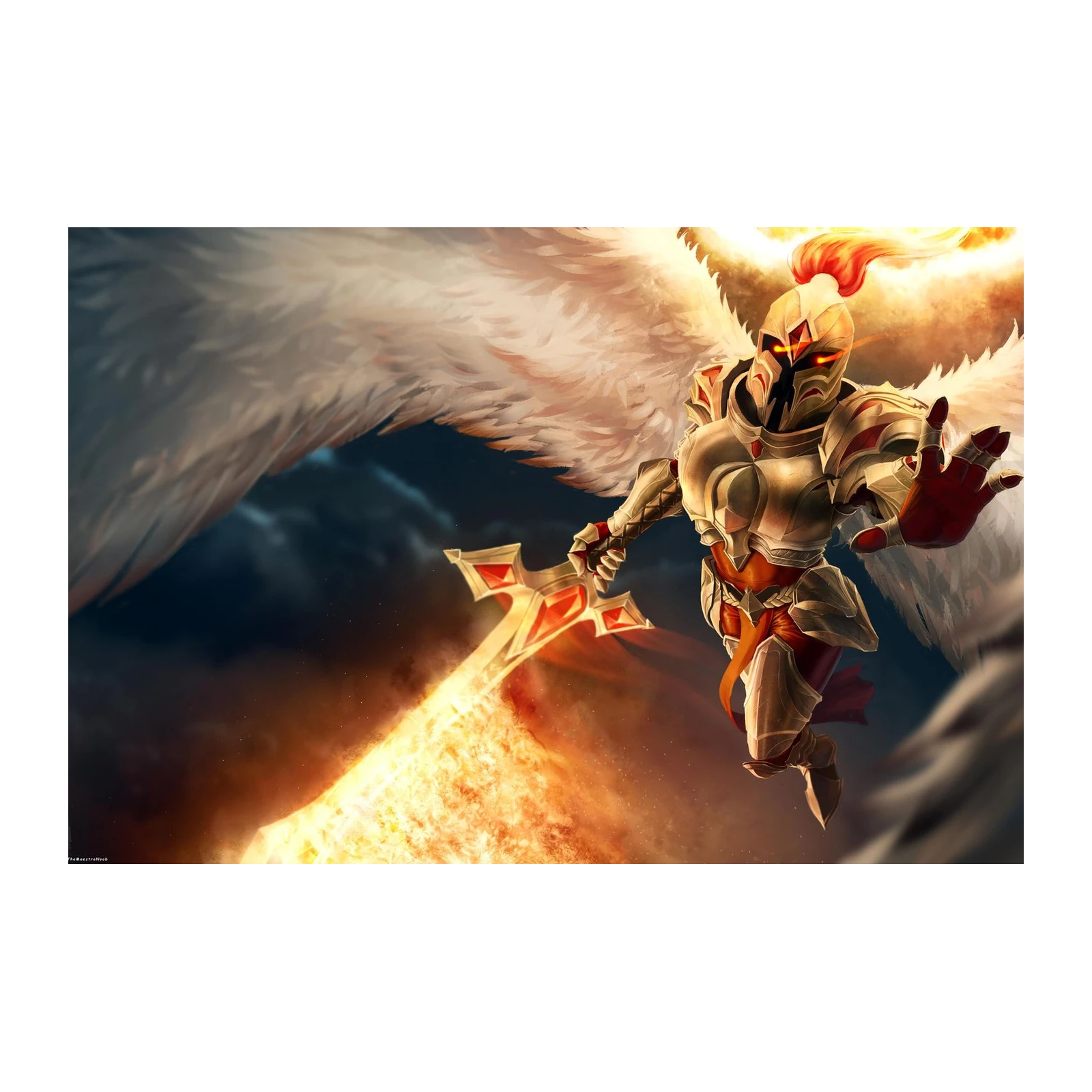 Fiery Angel Warrior Fantasy Art Wall Art