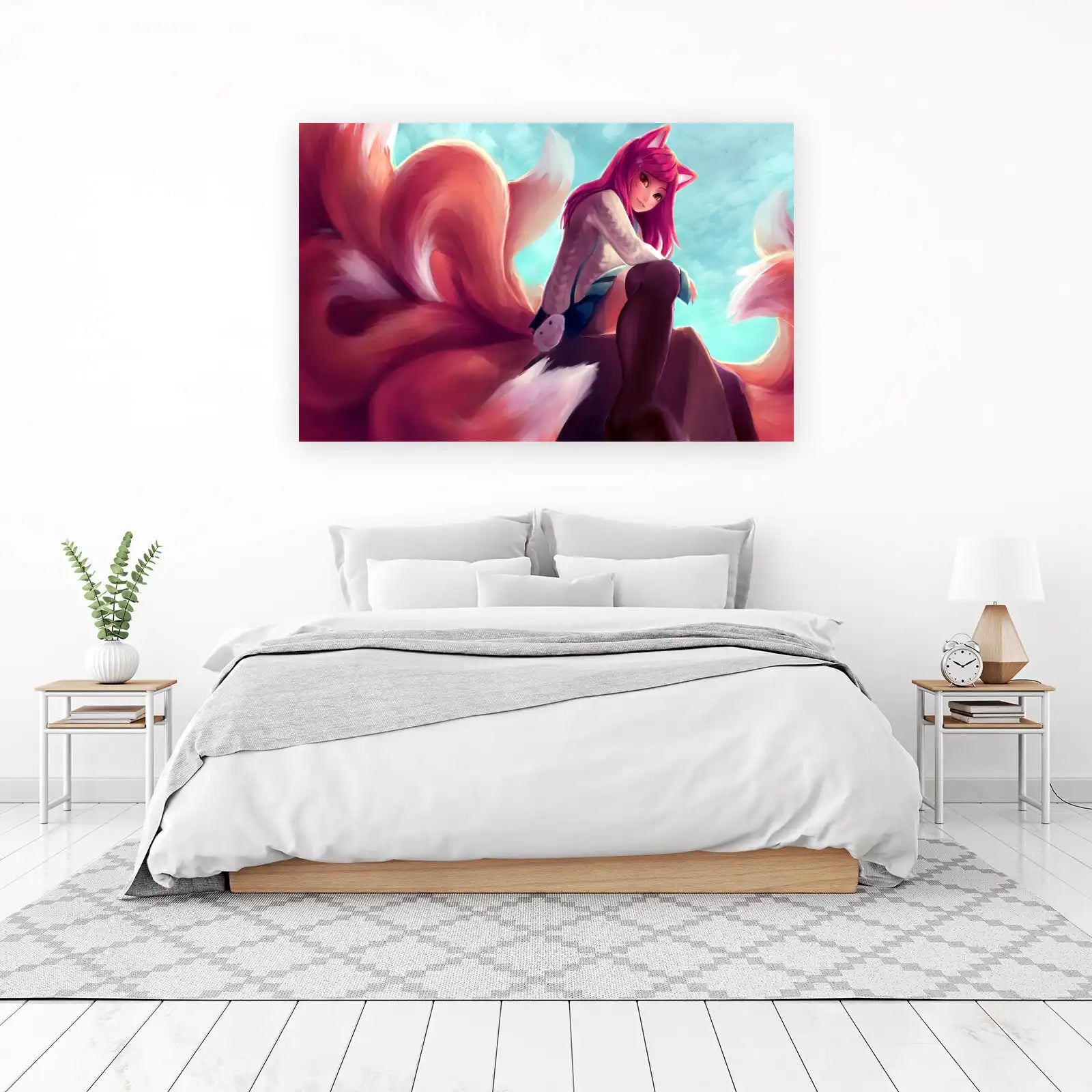 Ahri Nine-Tailed Fox Anime Art Wall Art
